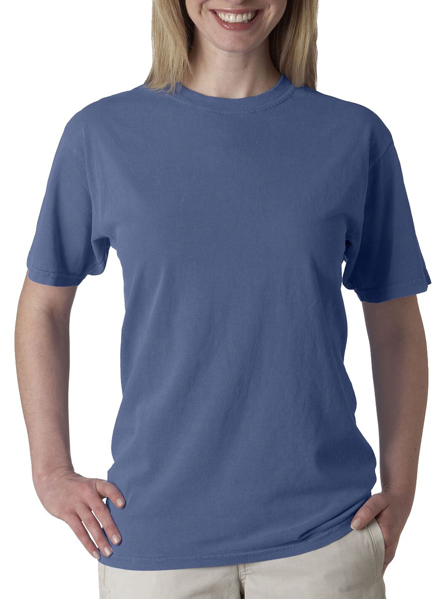 Chouinard Comfort Men's Ring-Spun Garment-Dye Hem T-Shirt - Soft Vintage Wash Blue Jean Color - Small Size | Casual Wear, Street Style & Everyday Comfort
