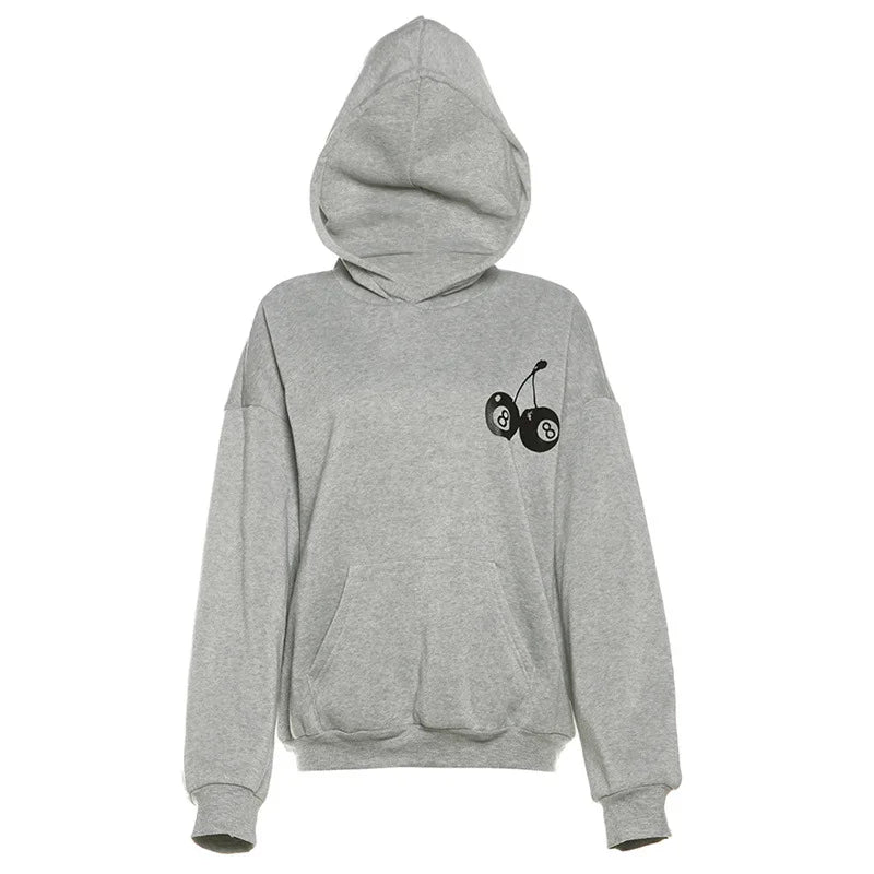 Trendy Baggy Graphic Hoodies for Women - 2024 Fall Winter Streetwear Fashion Long Sleeve Pullover Sweatshirt | Casual Outfit, Loungewear, Gym Wear & Street Style