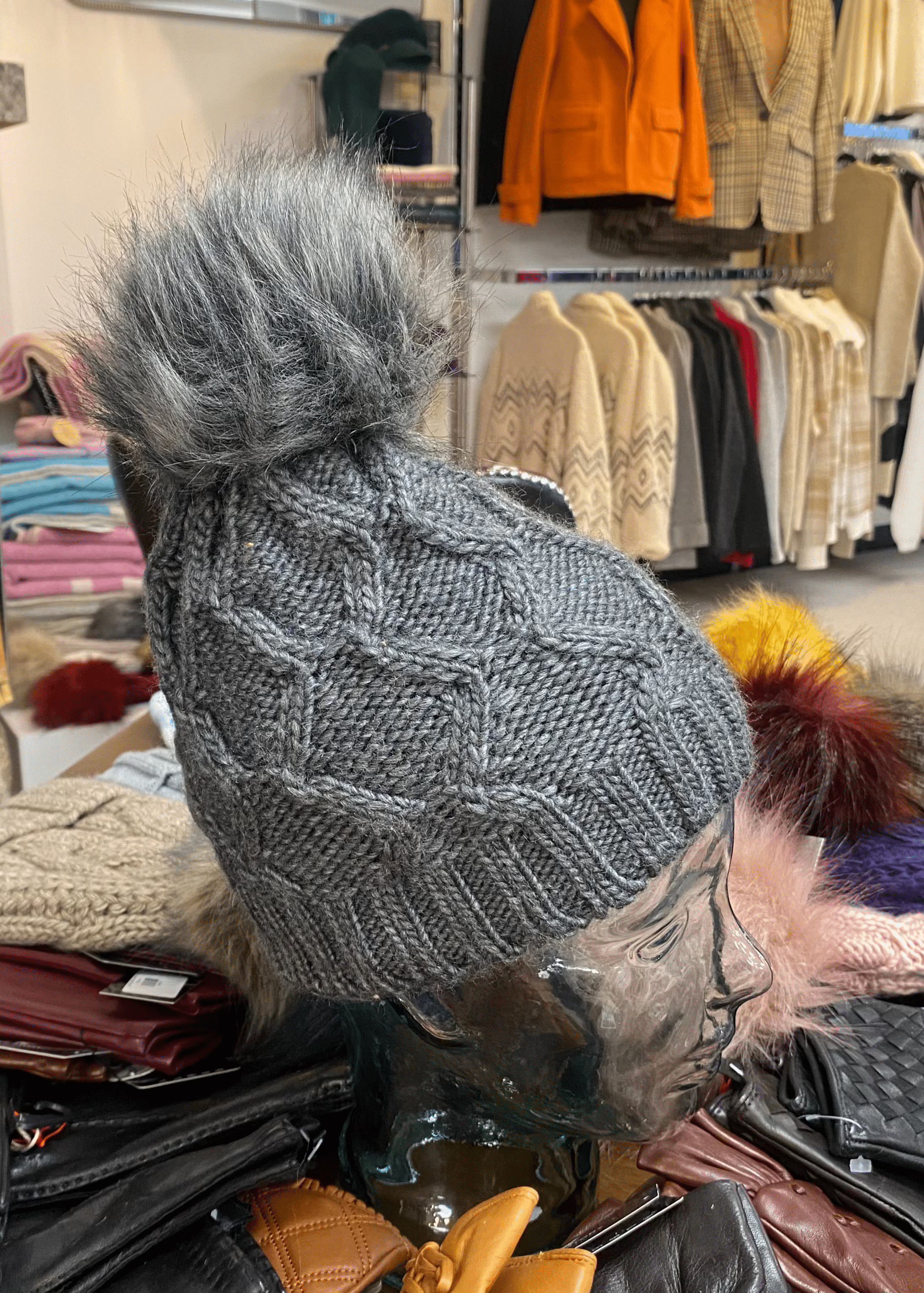 Cozy Knit Fleece Lined Pom Pom Winter Beanie Hat for Women - Warm Soft Cuffed Knit Hat for Cold Weather, Outdoor Activities & Fashion Accessories