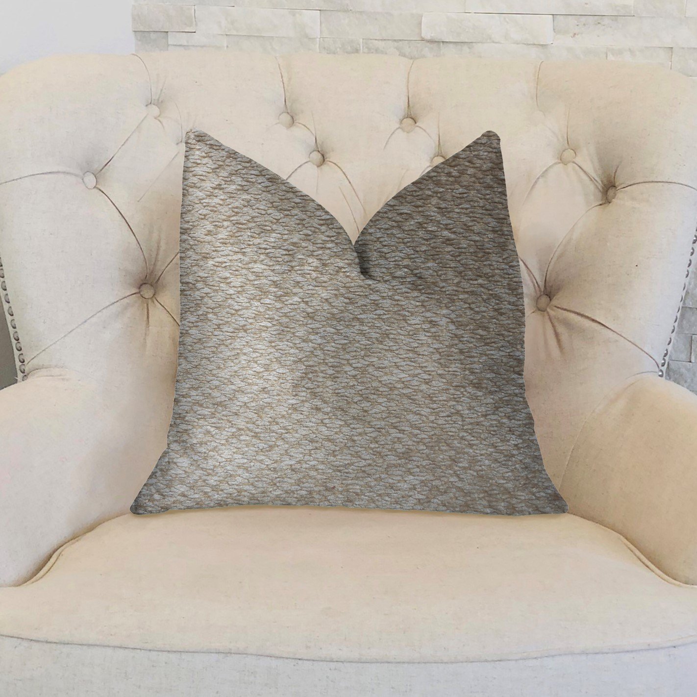 Plutus Crème Brulee Luxury Throw Pillow 16x16 Inches - Soft Decorative Cushion for Sofa, Bed & Home Decor - Elegant Living Room & Bedroom Accent Pillow