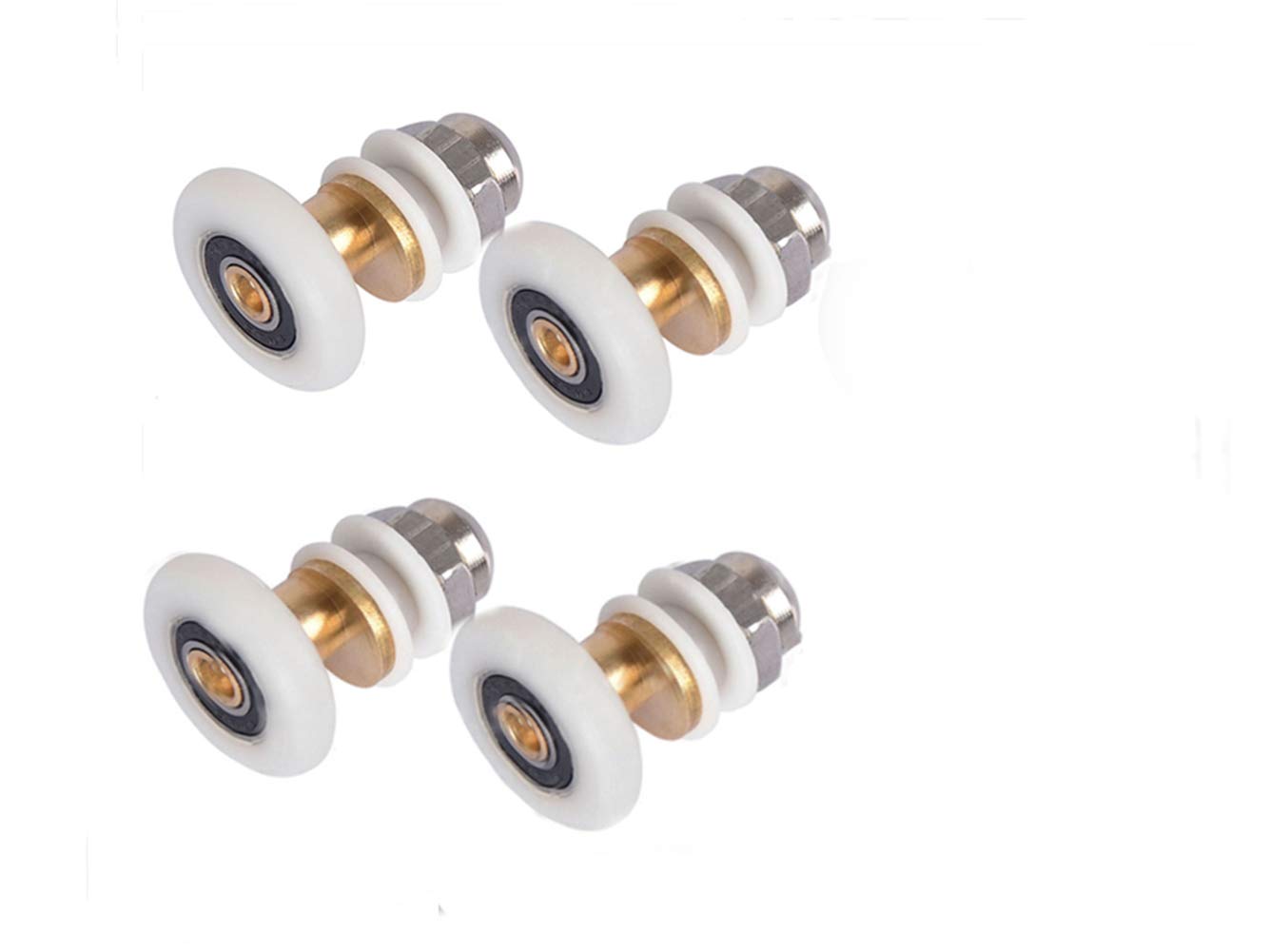 19mm Sliding Door Rollers Replacement - High-Quality Glass Bearing Pulleys for Shower Doors & Bathroom Pan Glass - Durable Sliding Door Hardware Installation Kit (Perfect for Home Renovation & Bathroom Upgrade)
