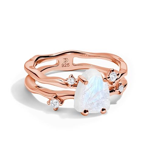 Rose Gold Moonstone Ring - Flow