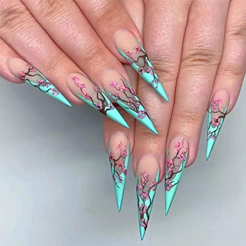 Plum Flower False Nails