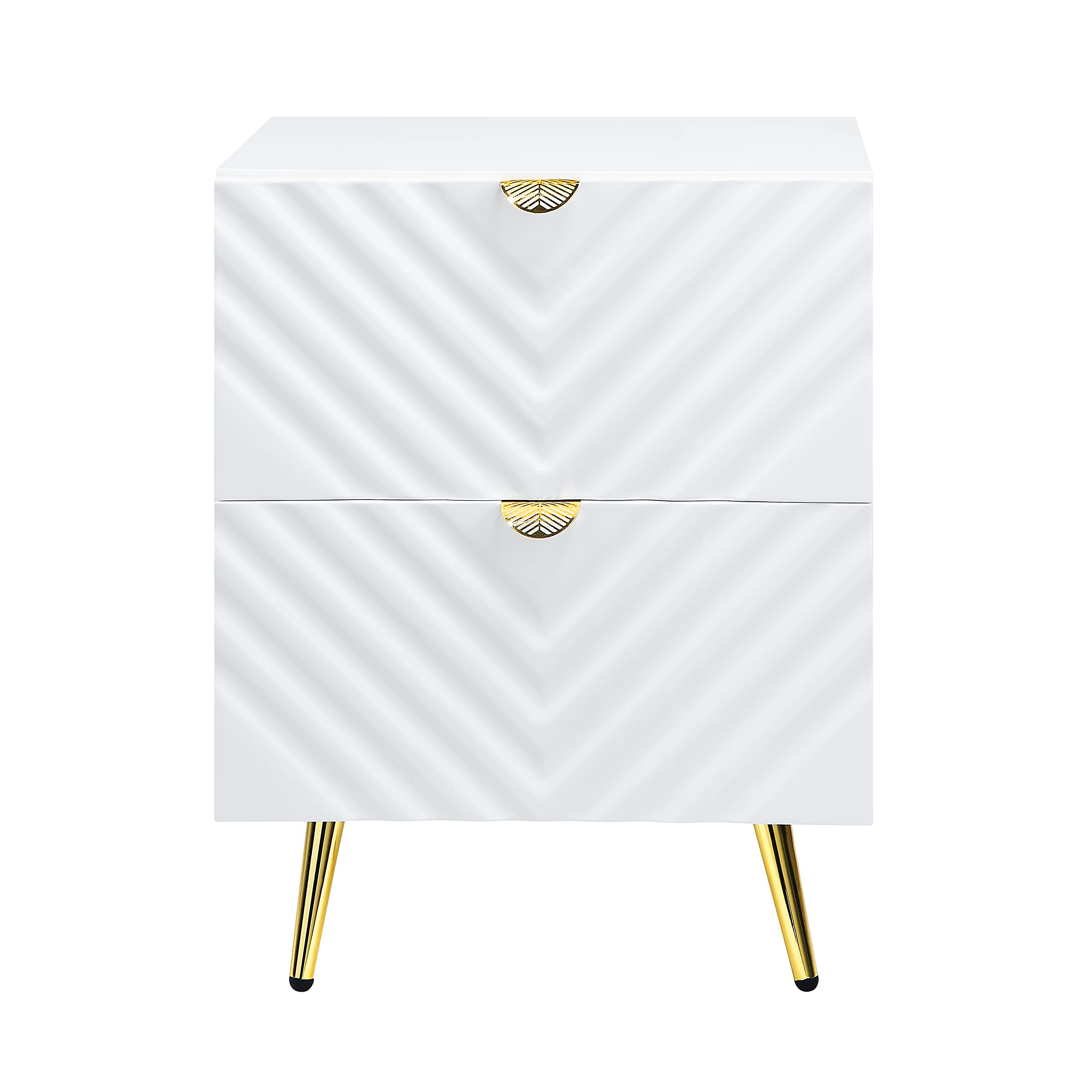Mid Century Modern Nightstand - Wooden Bedside Table with Drawer and Shelf for Bedroom Storage | White End Table for Living Room, Guest Room & Dorm