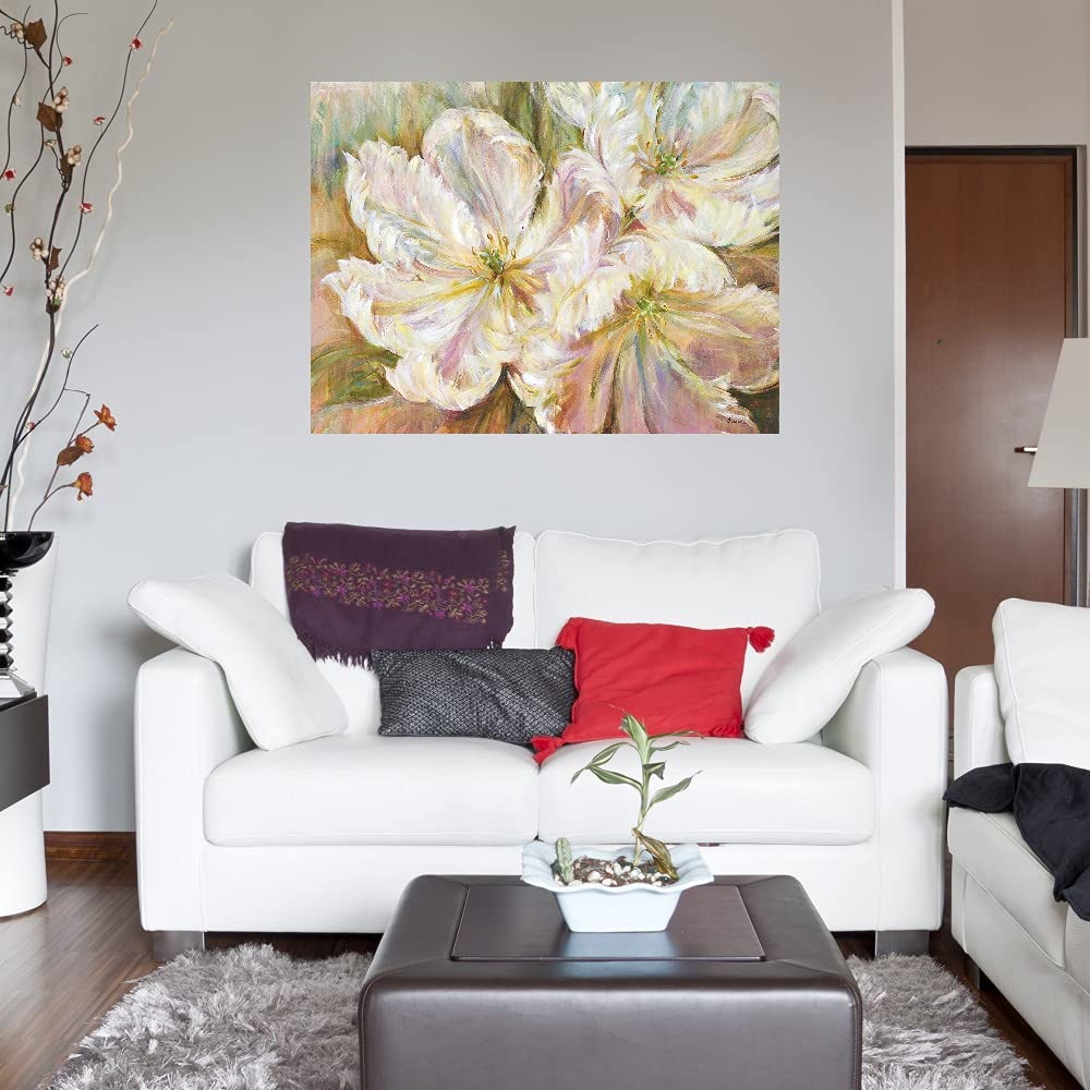 Premium White Waltz Canvas Wall Art by Artist Carson - 32x24 Inch Ready to Hang Painting for Living Room, Bedroom, Bathroom & Office Decor - Perfect for Home, Kitchen, Bar & Dining Room Wall Decor