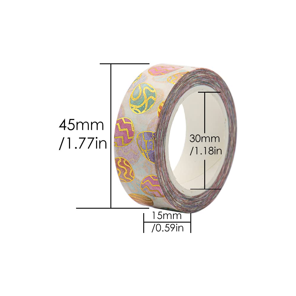 NatSume Basics Foil Washi Tape - Easter Egg Crafting Tape, Metallic Decorative Washi Tape for Tumblers, Journals, Scrapbooks & Planners (32 ft) - Perfect for DIY Projects, Gift Wrapping & Home Decor
