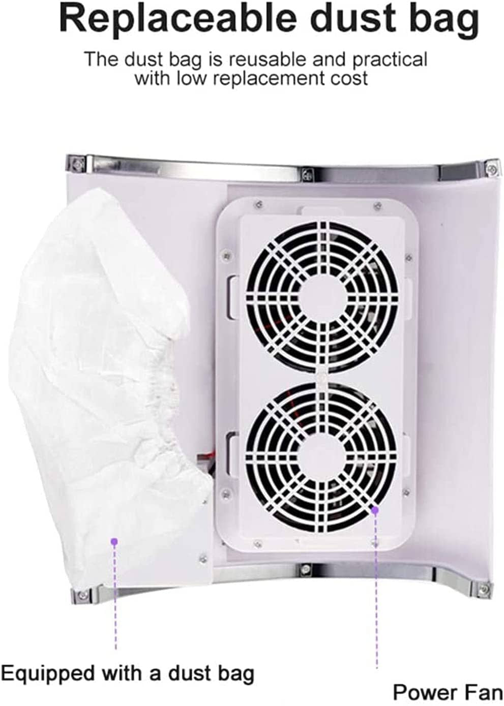 Semi-Circle Nail Dust Collector - Professional Manicure & Pedicure Dust Extractor for Salons and Home Use