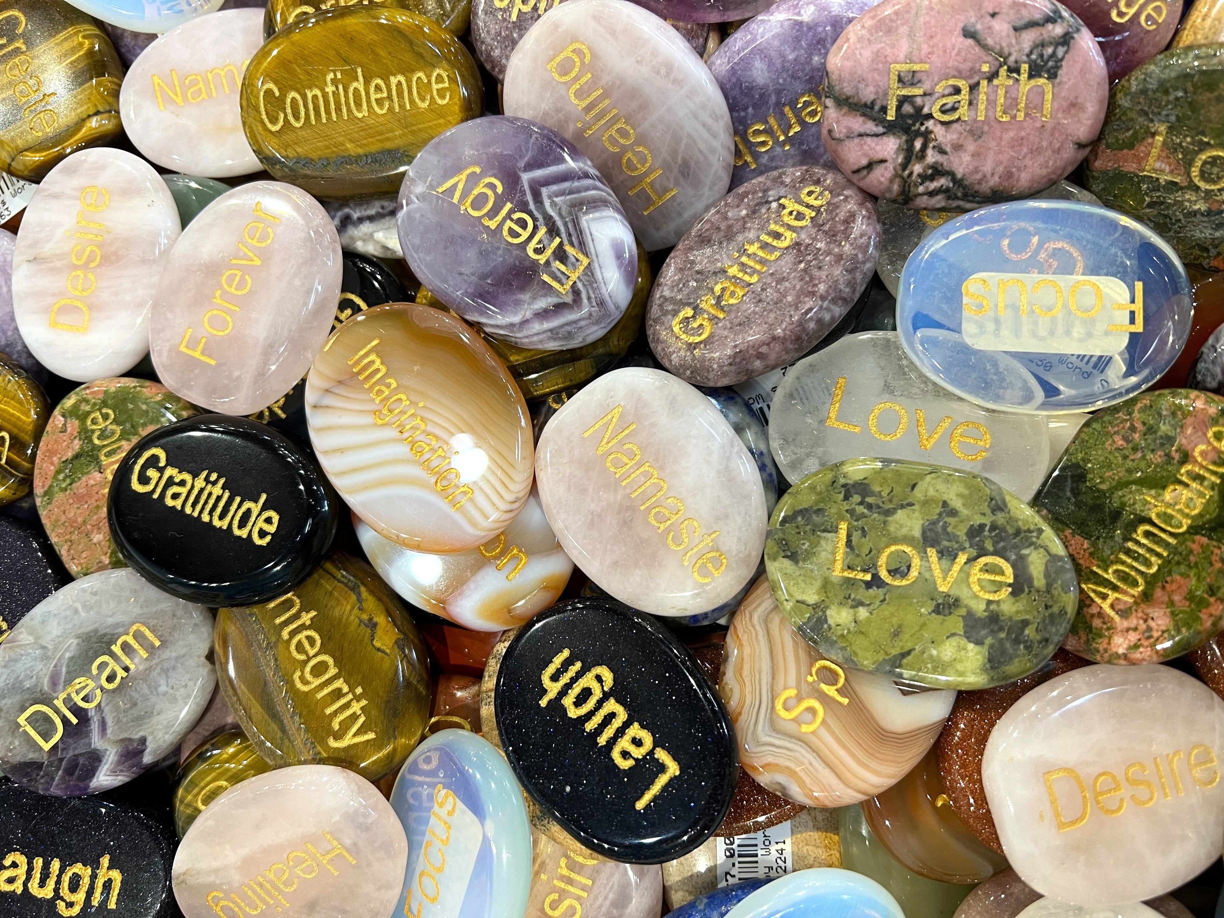Personalized Engraved Word Stones - Inspirational Gift for Home Decor, Wedding, Anniversary & Special Occasions | Perfect for Meditation, Yoga & Mindfulness