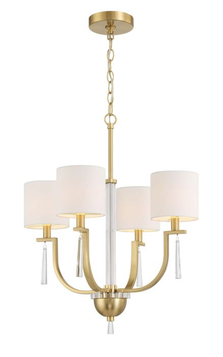 Craftmade Fortuna 4-Light Chandelier 58224 SB - Elegant Ceiling Lighting Fixture for Dining Room, Bedroom & Living Room Decor