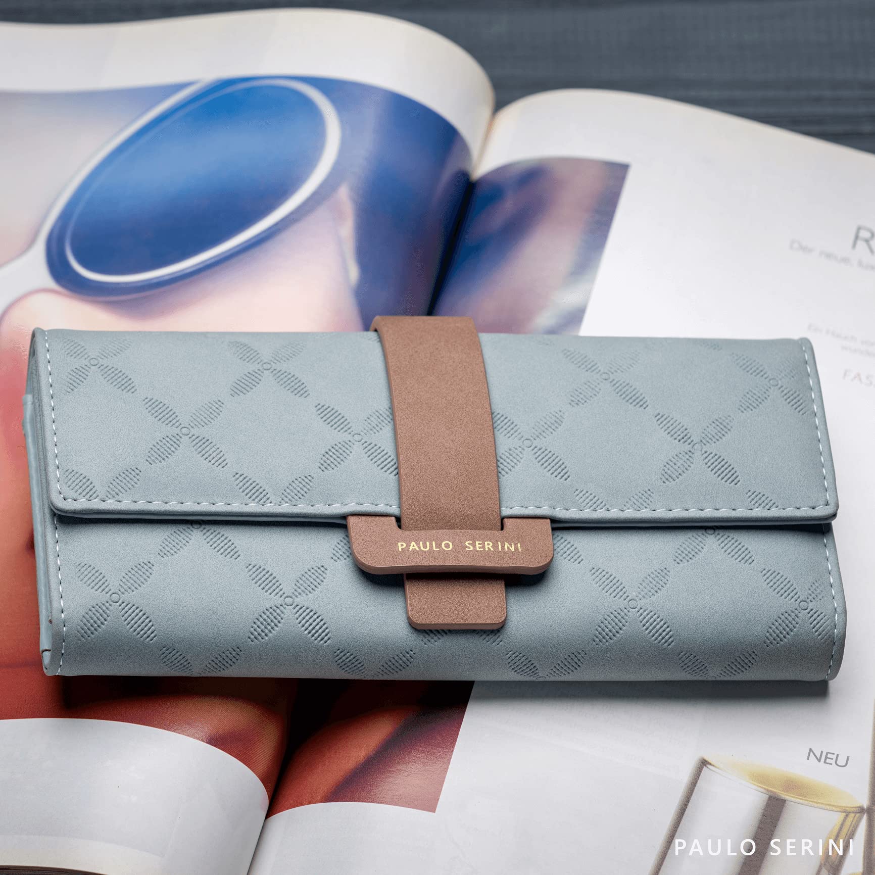 PAULO SERINI® Women's Vegan Leather Wallet with Coin Purse & Card Holder - Slim RFID Blocking Wristlet Clutch for 9 Cards - Perfect Birthday Gift for Her (9 Color Options) | Everyday Use, Travel & Special Occasions