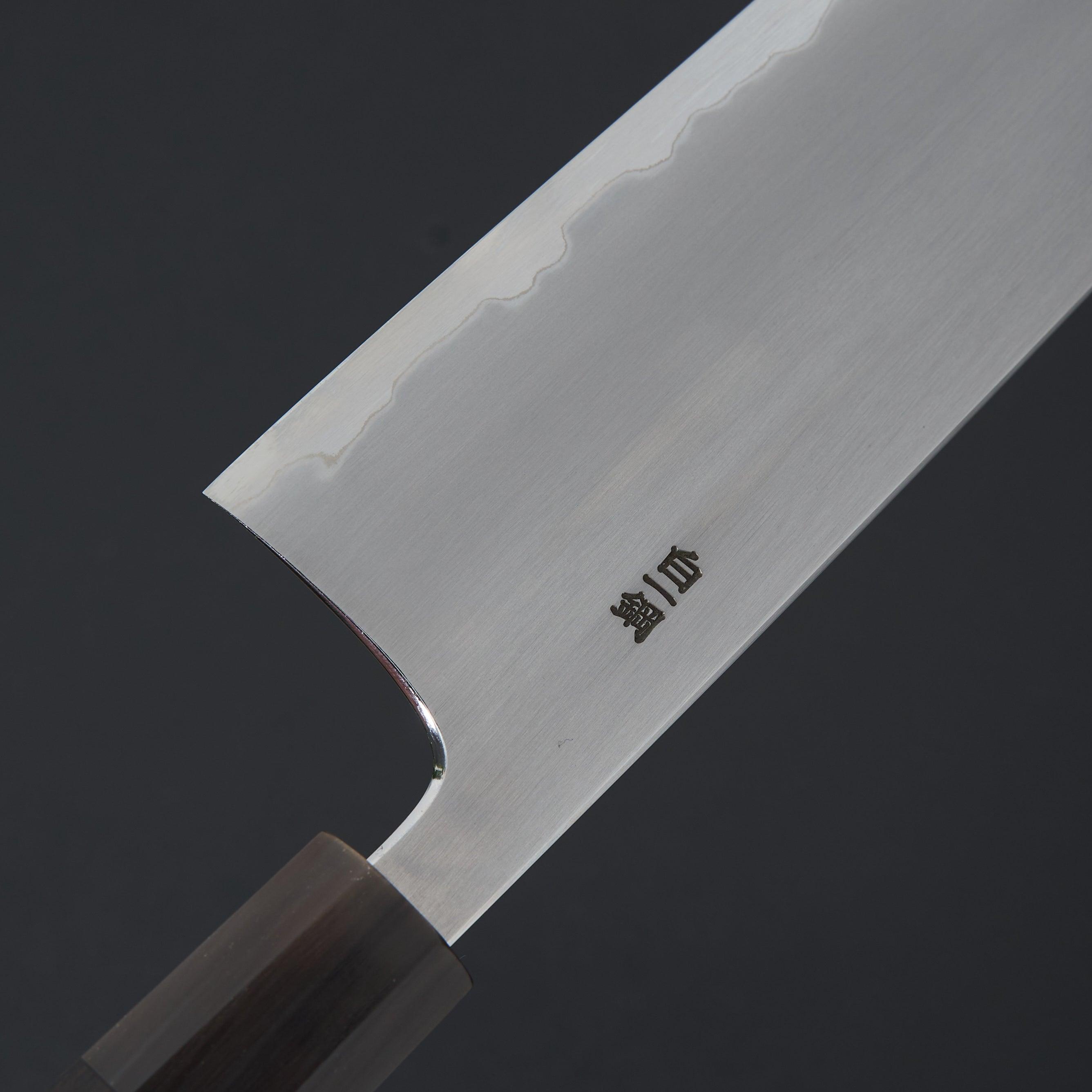 Hitohira Togashi White #1 Stainless Clad Kasumi Nakiri Knife 180mm - Japanese Chef Knife with Ebony Handle for Professional Slicing, Dicing & Vegetable Prep