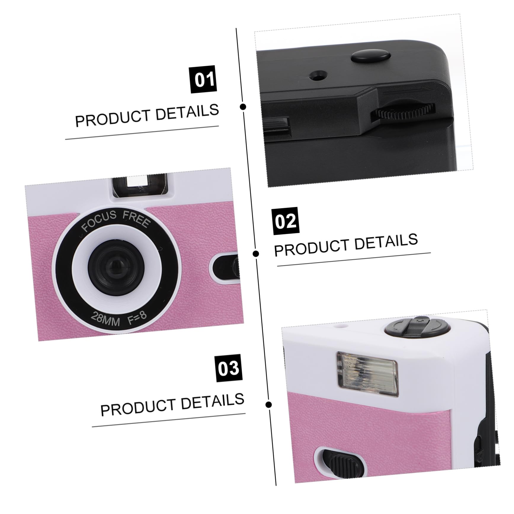 Vintage Retro Film Camera - 7 Pcs Plastic Mini Cameras with Built-in Flash, Old Fashioned White ABS Travel Camera for Kids & Adults | Perfect for Travel Photography, Birthday Gifts, and Vintage Style Collections