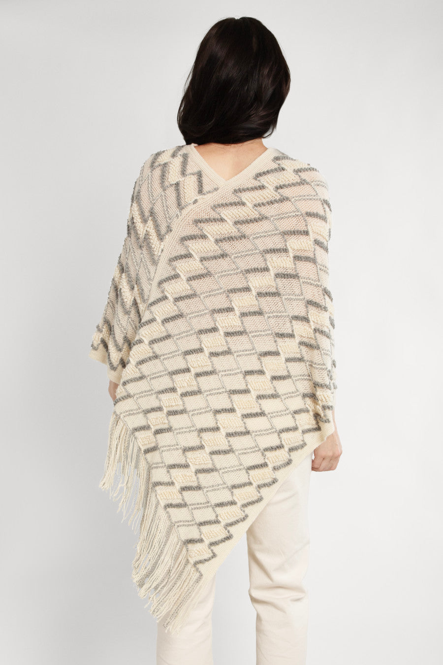 Bohemian Fringe Poncho for Women - Lightweight Cotton Knit Shawl Wrap - Perfect for Beach, Festival & Boho Fashion