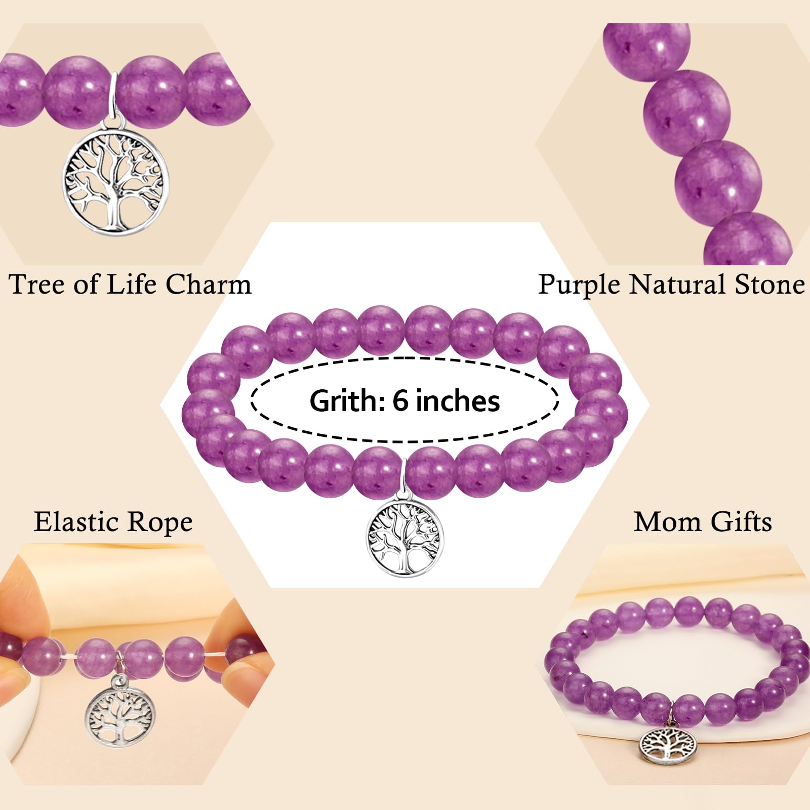 **Mother's Day Bracelet Gift for Mom - Natural Stone Jewelry for Birthday, Anniversary & Special Occasions - Perfect Gift from Daughter for Mom**    *(Use Case: Ideal for Mother's Day, birthdays, anniversaries, or as a heartfelt keepsake to show love and appreciation.)*