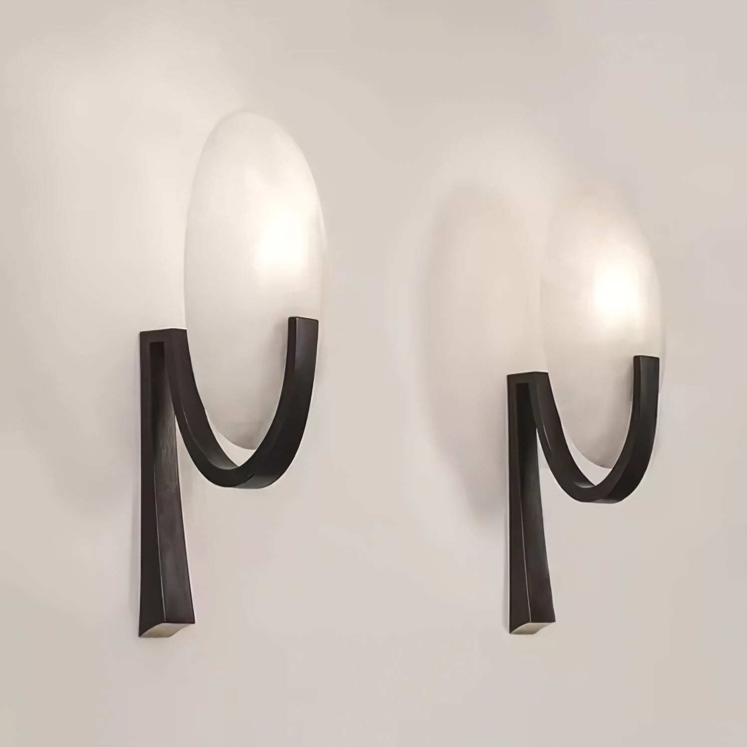 Alice Alabaster Plug-in Wall Lamp - Elegant Plug-in Sconce for Bedroom, Living Room & Hallway Lighting - Perfect for Ambient and Accent Lighting
