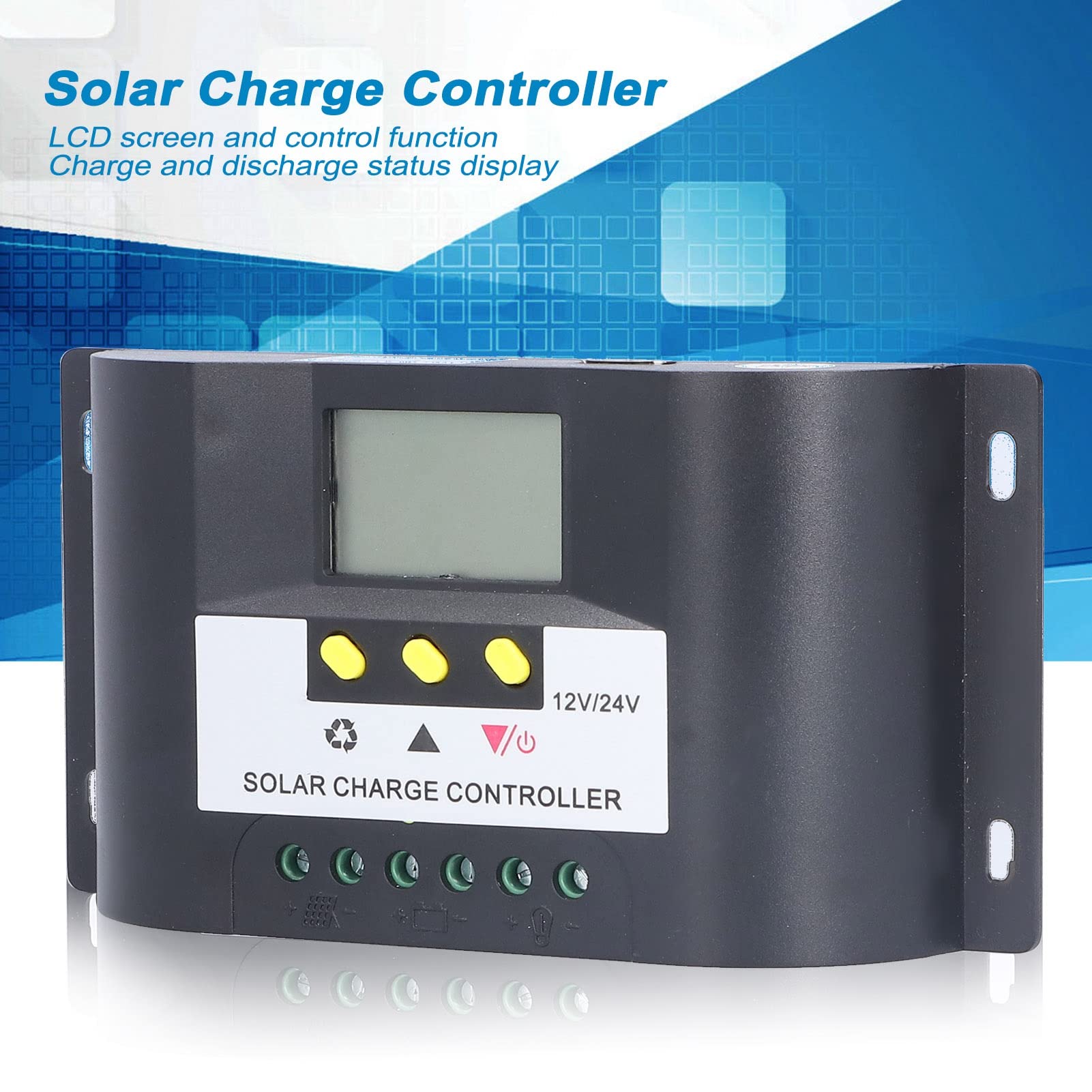 Smart Solar Controller with LCD Display for Solar Panels - Perfect for DC Loads & Off-Grid Systems