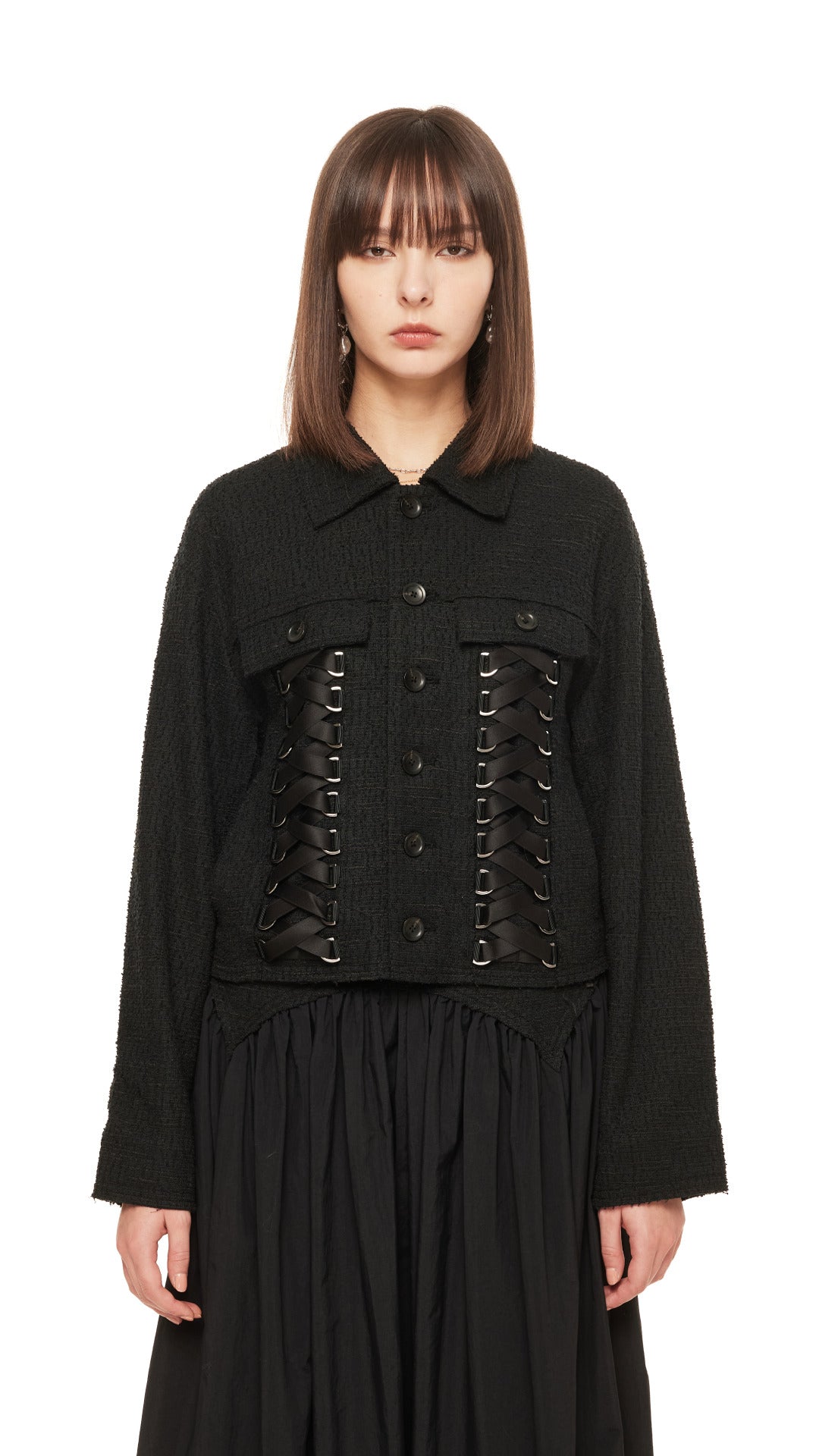 Stylish Tweed Lace-Up Jacket for Women - Vintage-Inspired Outerwear for Fall & Winter | Perfect for Office, Dates & Casual Outings