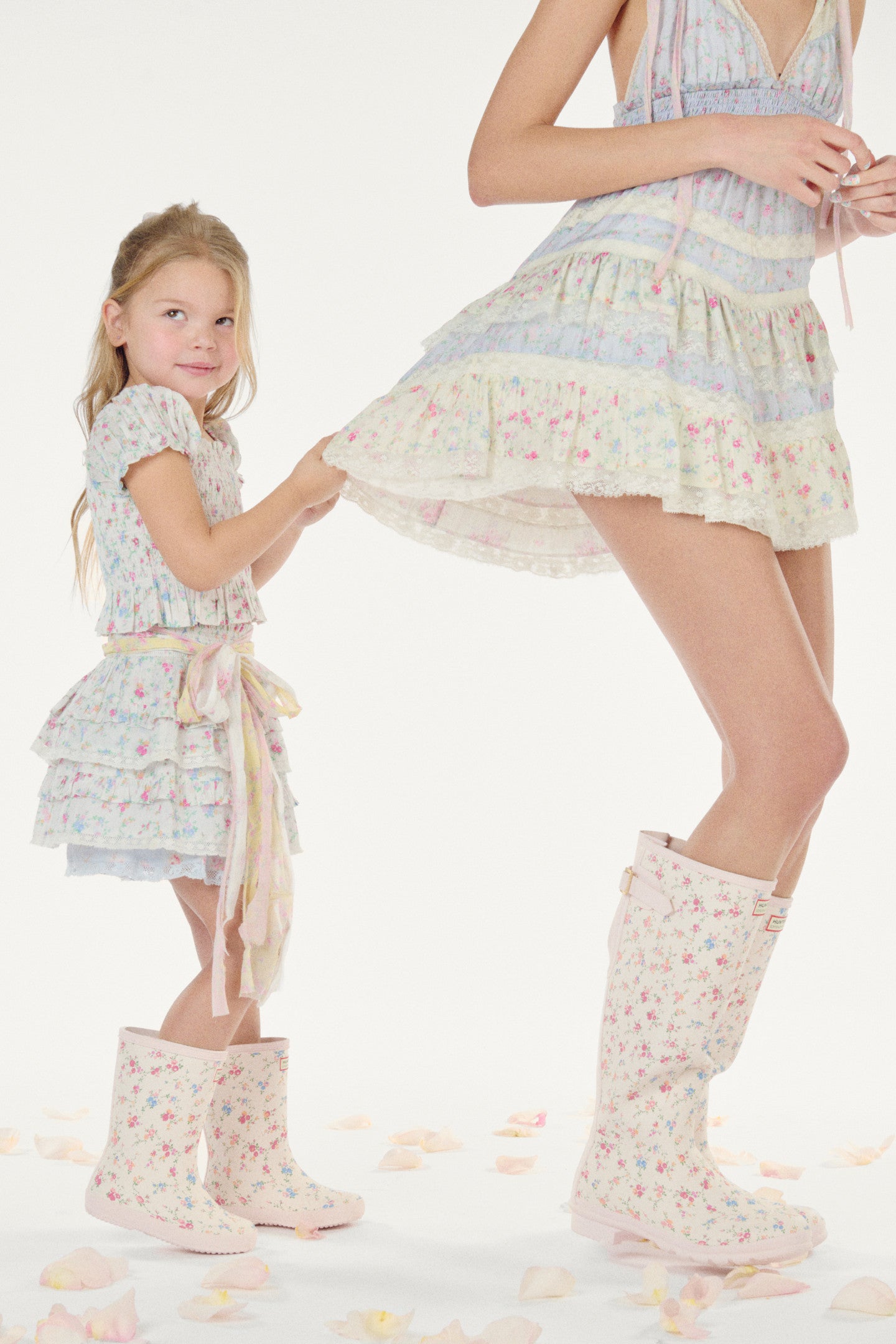 Hunter x LoveShackFancy Classic Chelsea Rain Boots for Toddlers & Little Kids - Waterproof Garden Booties for Girls, Outdoor Play, Puddle Jumping & Spring Fashion