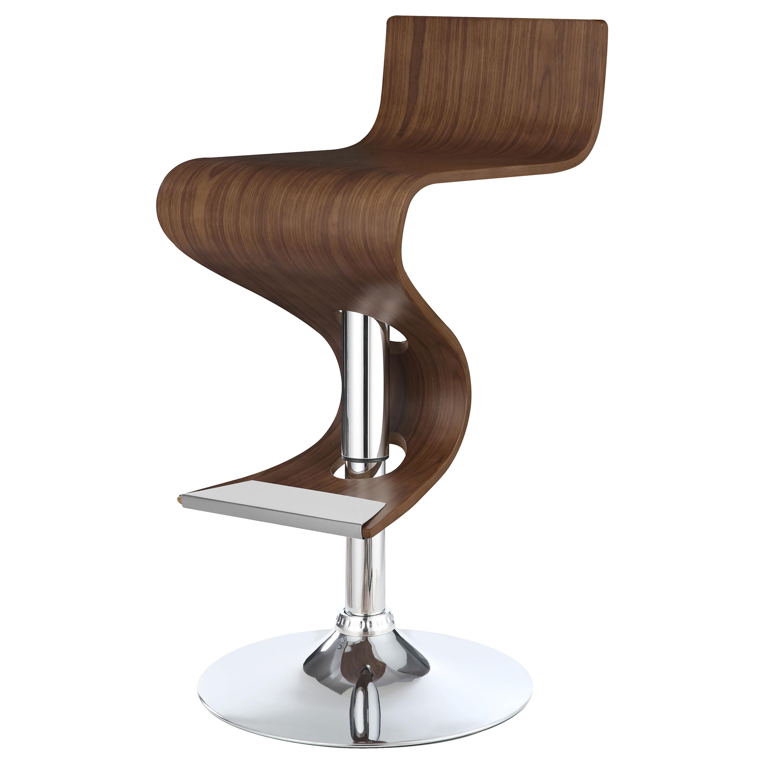 Adjustable Walnut Bar Stool with Swivel Seat - Modern Kitchen & Counter Height Stool for Home Bar, Breakfast Nook, and Restaurant Use - Coaster Furniture Model 100396
