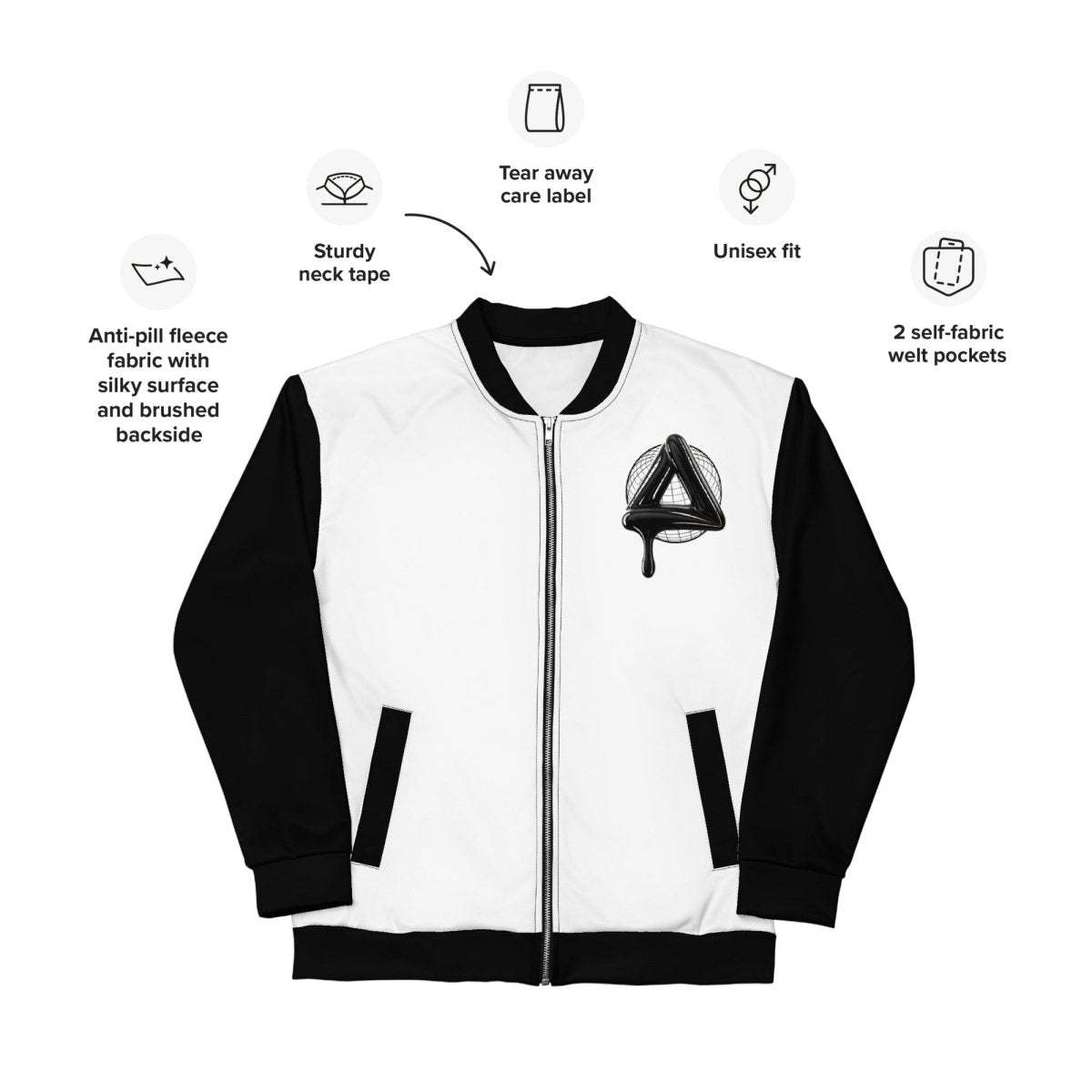 SOBER Black Label Unisex Bomber Jacket - Lightweight Waterproof Windbreaker for Men & Women - Perfect for Outdoor Activities, Travel & Casual Wear