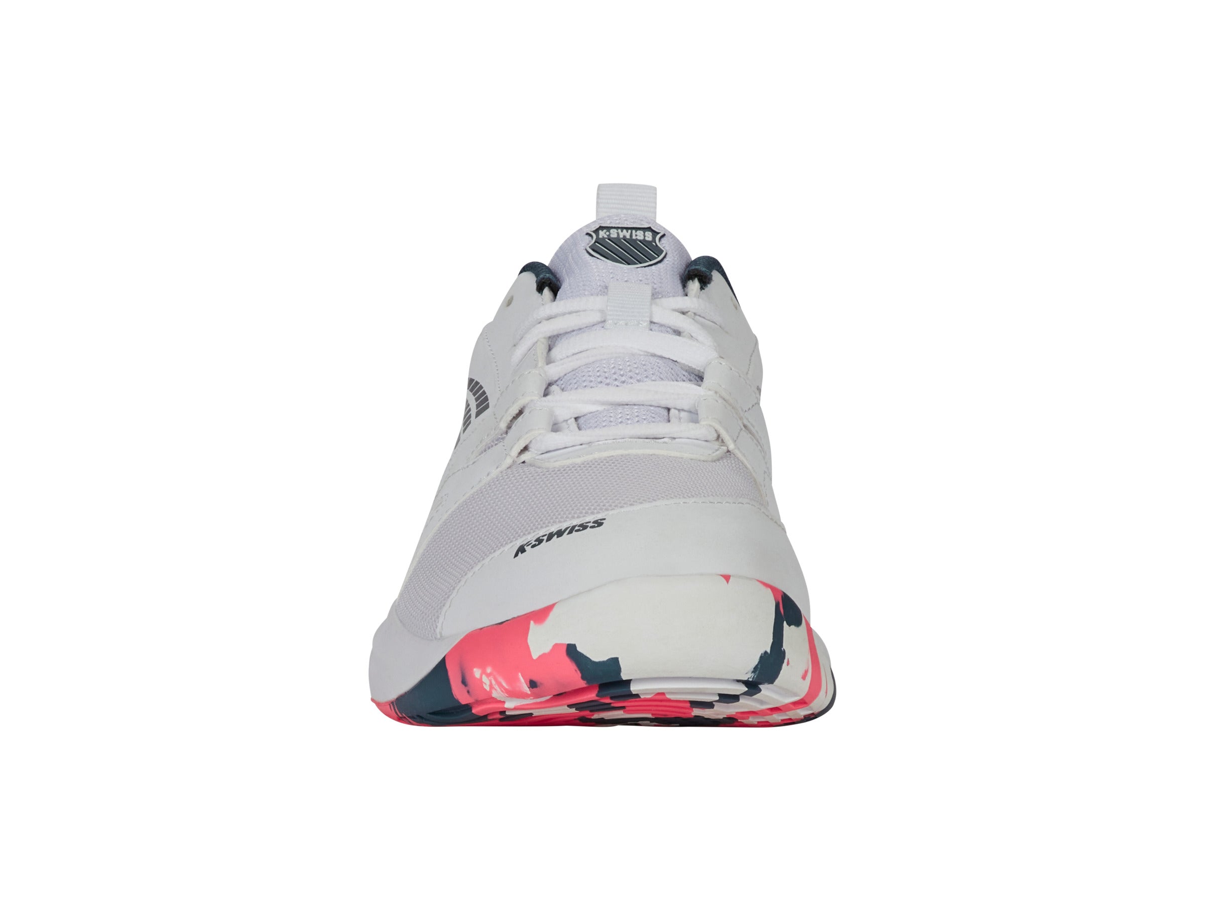 SPEEDTRAC Running Shoes for Men - White/Stargazer/Neon Blaze | Lightweight & Breathable for Jogging, Gym & Outdoor Sports