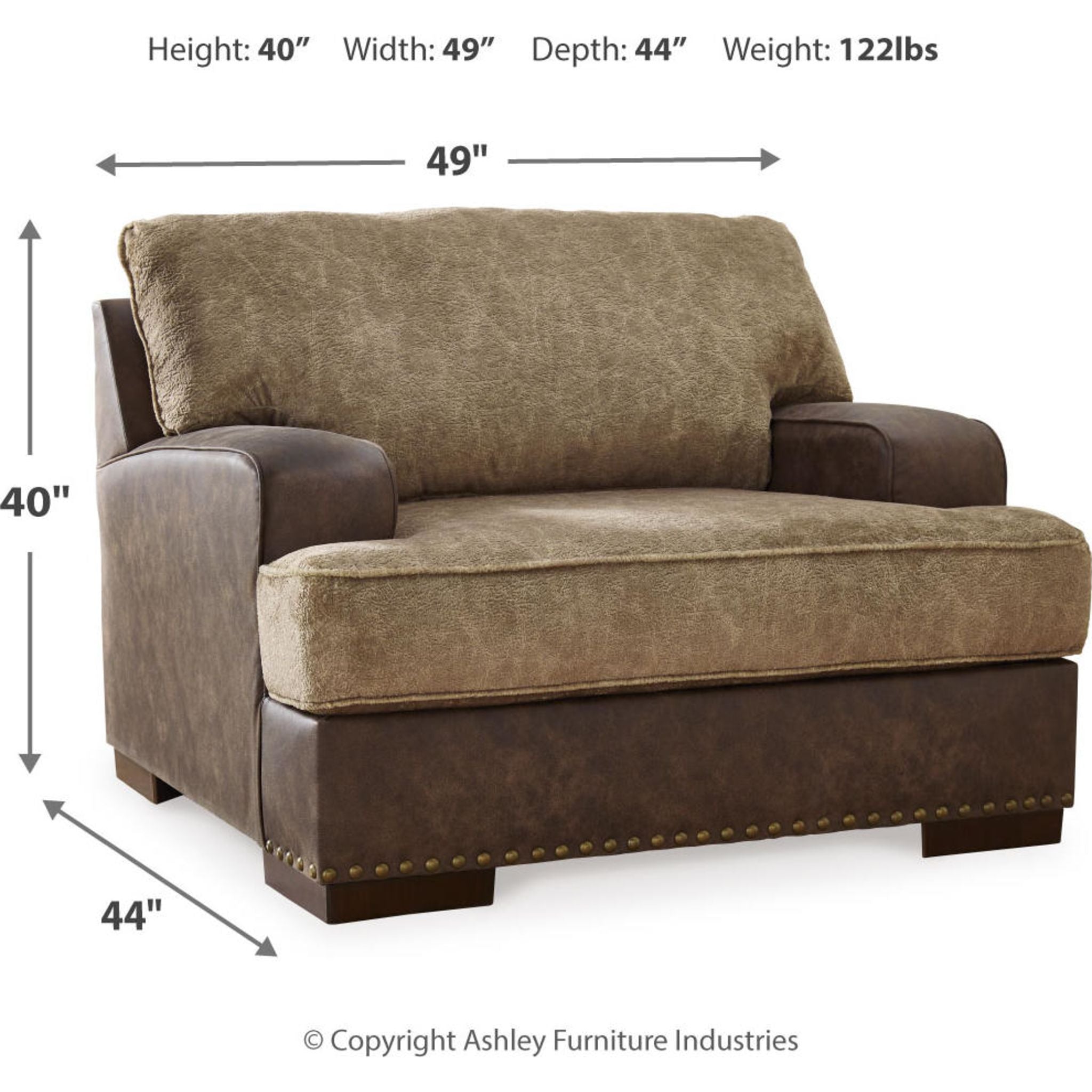 Alesbury Oversized Chair and a Half in Rich Chocolate Brown – Perfect for Living Rooms, Reading Nooks & Cozy Spaces