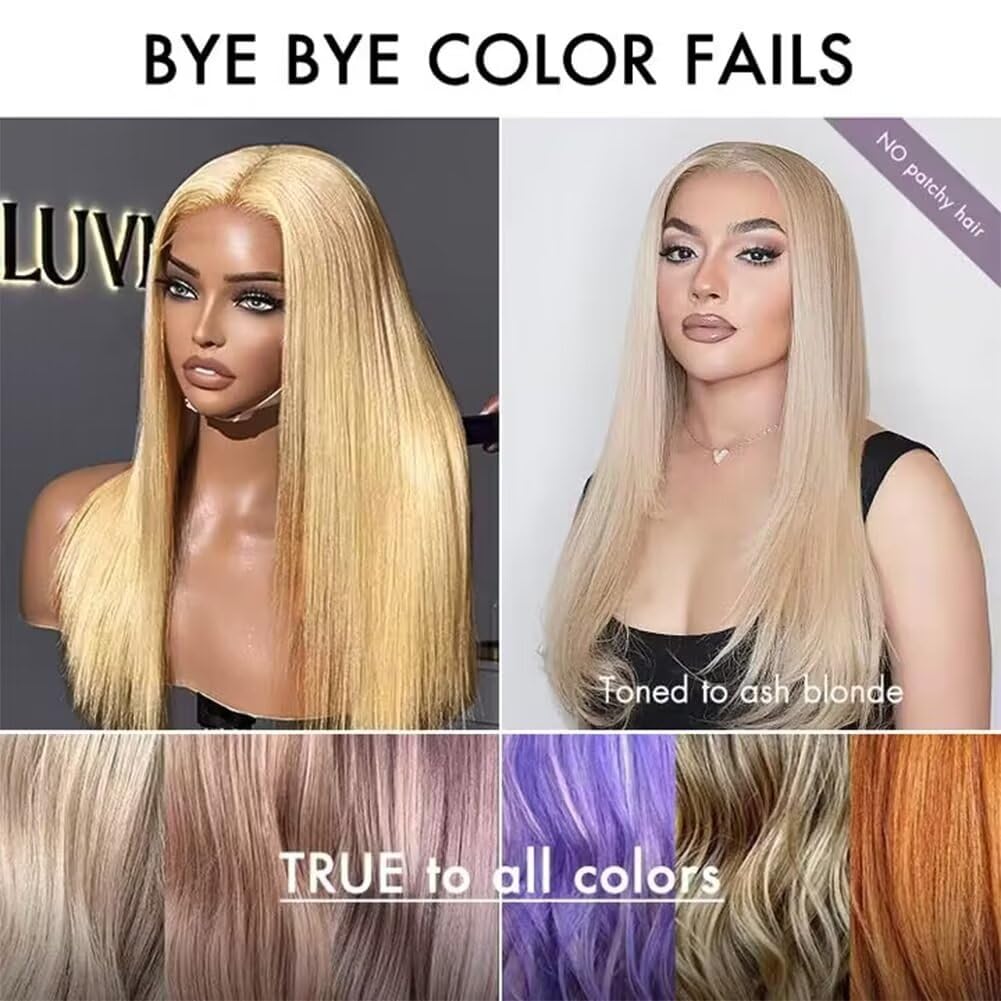 FTQZKEY 24 Inch Honey Blonde Straight Human Hair Wig with 13x4 HD Lace Front | 180 Density | 27# Colored | Natural Looking Blonde Wigs for Women | Perfect for Daily Wear, Cosplay, and Special Occasions