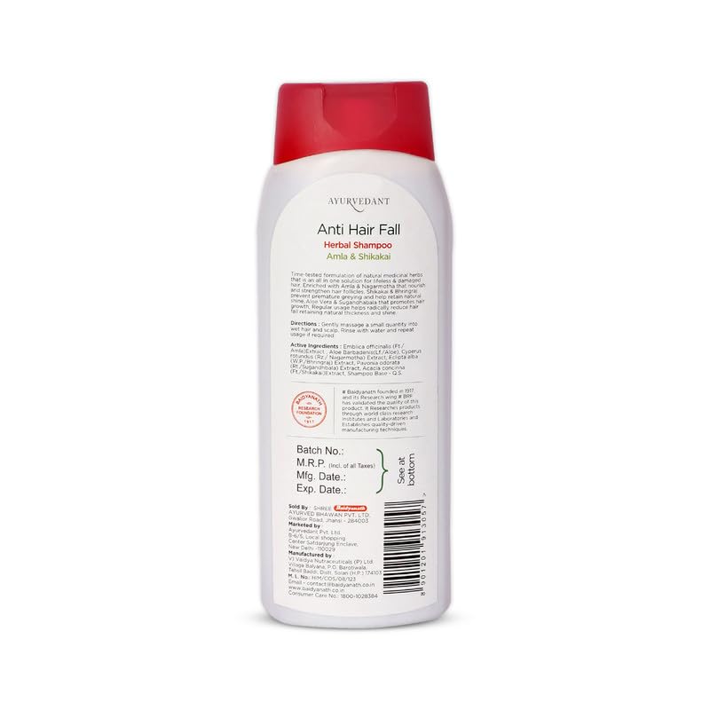 **Ayurvedic Anti Hair Fall Shampoo with Amla & Shikakai – Natural Hair Strengthening for Stronger, Healthier Hair (500ml) – Best for Thinning Hair & Scalp Care**    *(Perfect for daily use to reduce hair fall, promote growth, and nourish dry or damaged hair – ideal for men and women seeking natural Ayurvedic solutions.)*