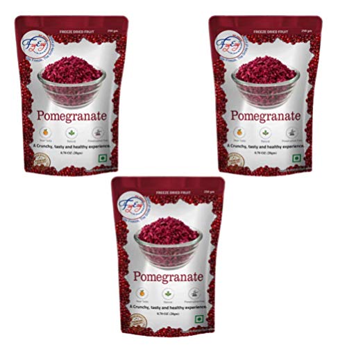 Premium Freeze Dried Pomegranate Snacks - 250g Pack of 3 (750g Total) | All-Natural Vegan Fruit for Kids & Adults | Healthy Camping, Hiking & Survival Food | Dehydrated Fruit for School Lunches, Office Snacks & Travel