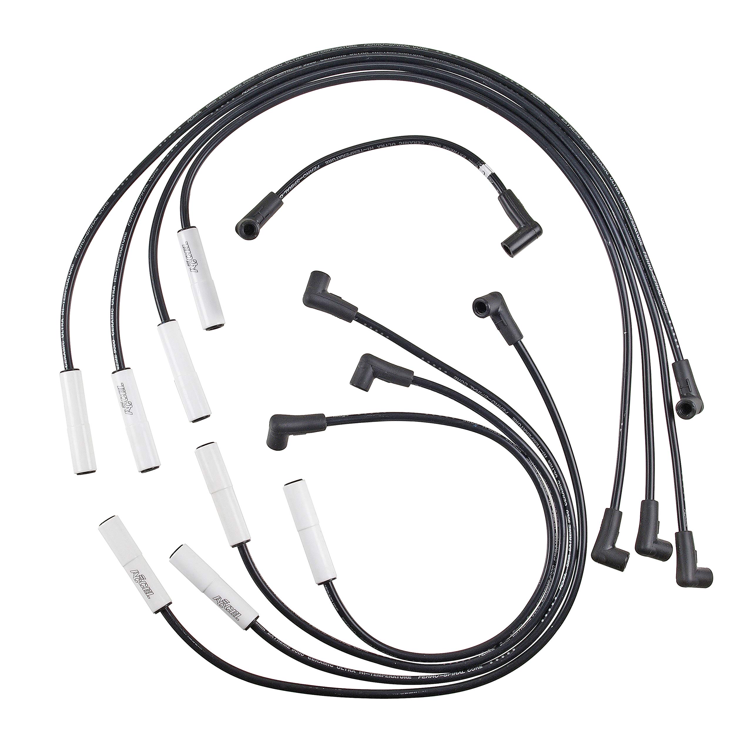ACCEL 9024C Extreme 9000 High Performance Spark Plug Wire Set with Ceramic Boot - Compatible with Most Vehicles, Ideal for Racing & Off-Road Use