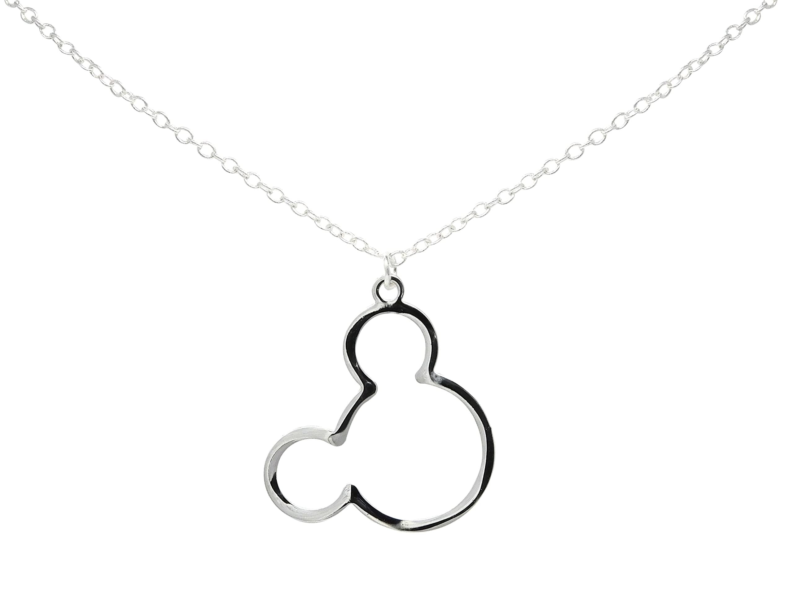 Disney Mickey Mouse Pendant Necklace for Women - Sterling Silver or Rose Gold Jewelry Gift for Birthday, Anniversary & Fashion Accessories