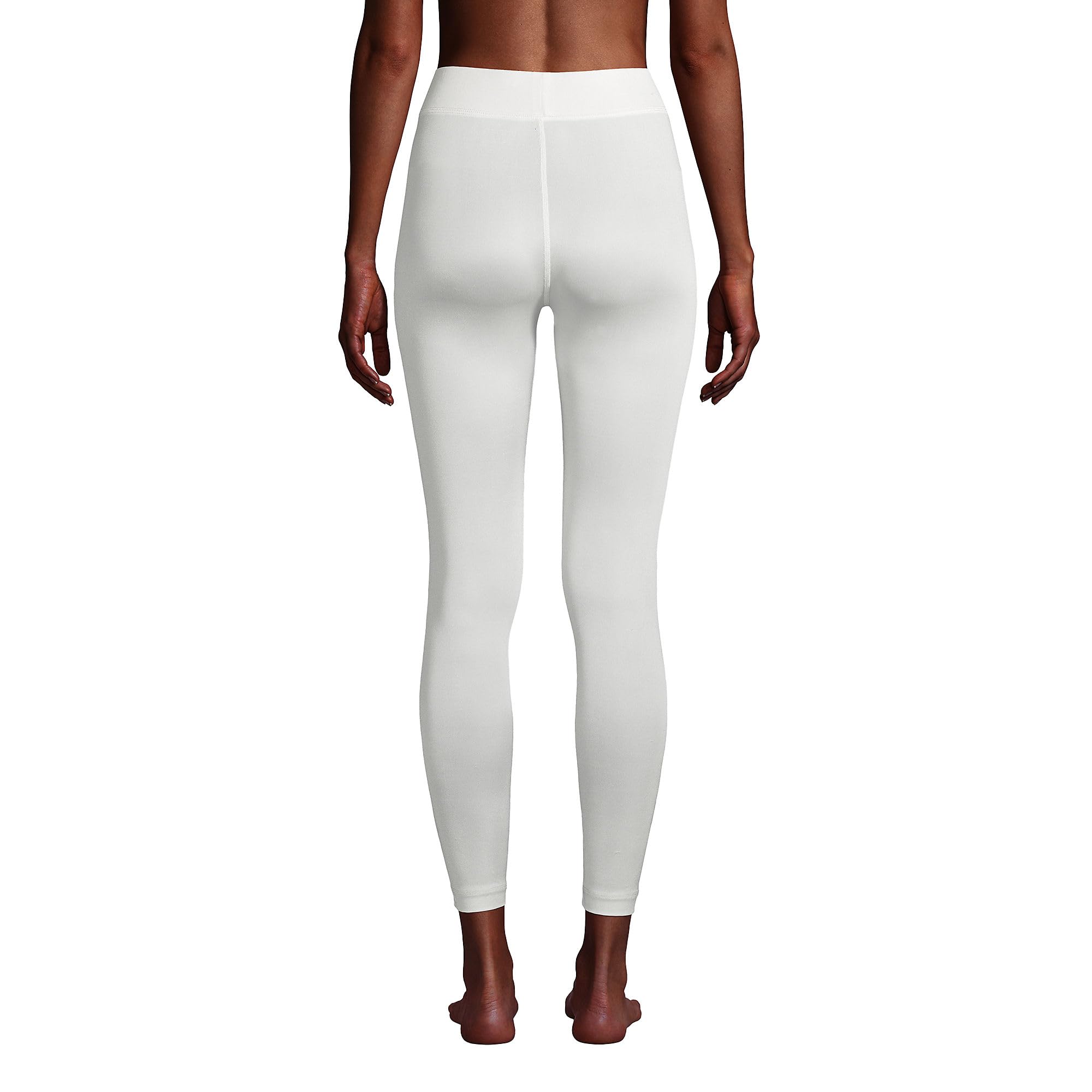 Lands' End Women's Silk Interlock Thermal Long Underwear Leggings - Soft Warm Winter Base Layer Pants for Cold Weather & Layering Outfits