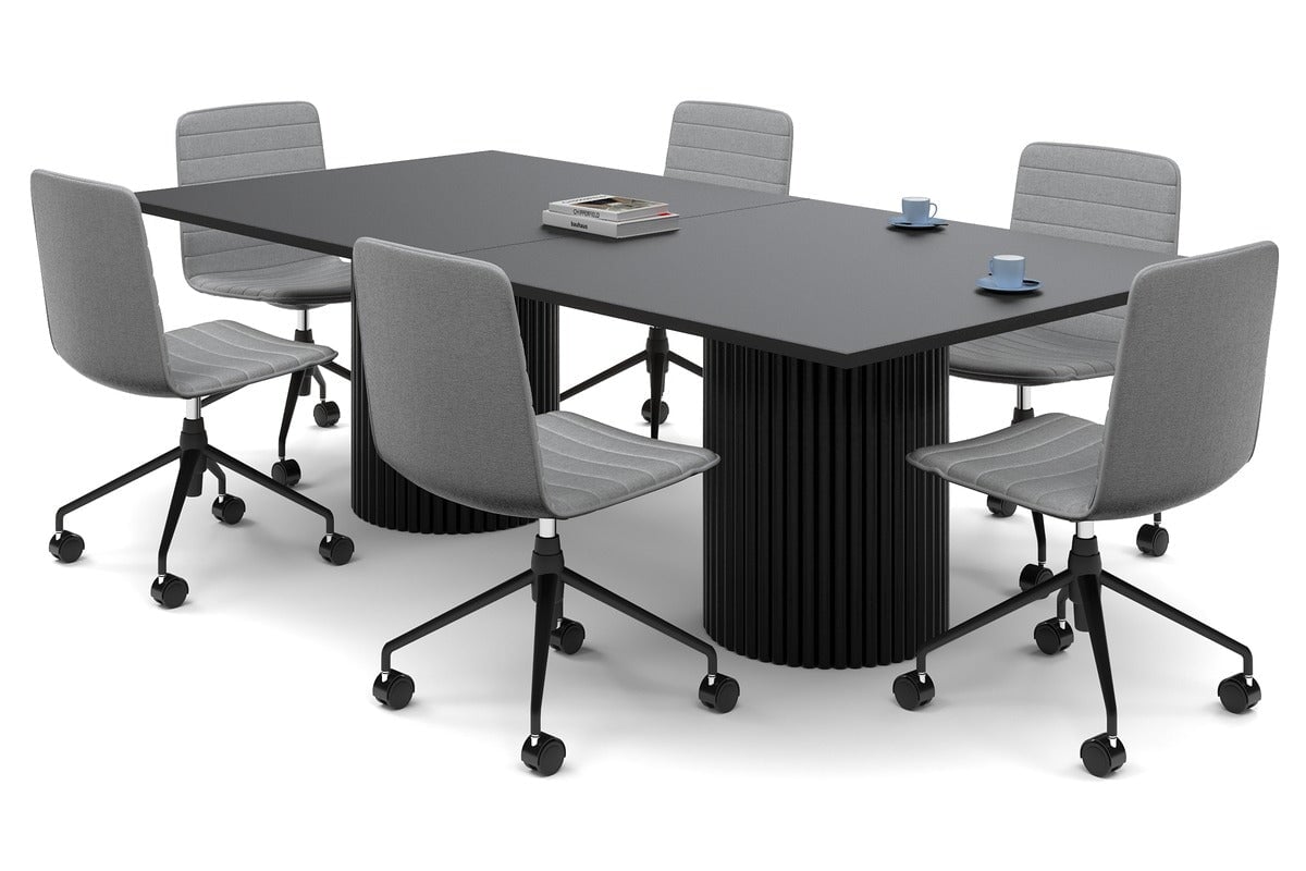 Premium Baobab Circular Base Boardroom Rectangle Table - 2400L x 1200W - Durable Conference Table for Office Meetings & Corporate Events