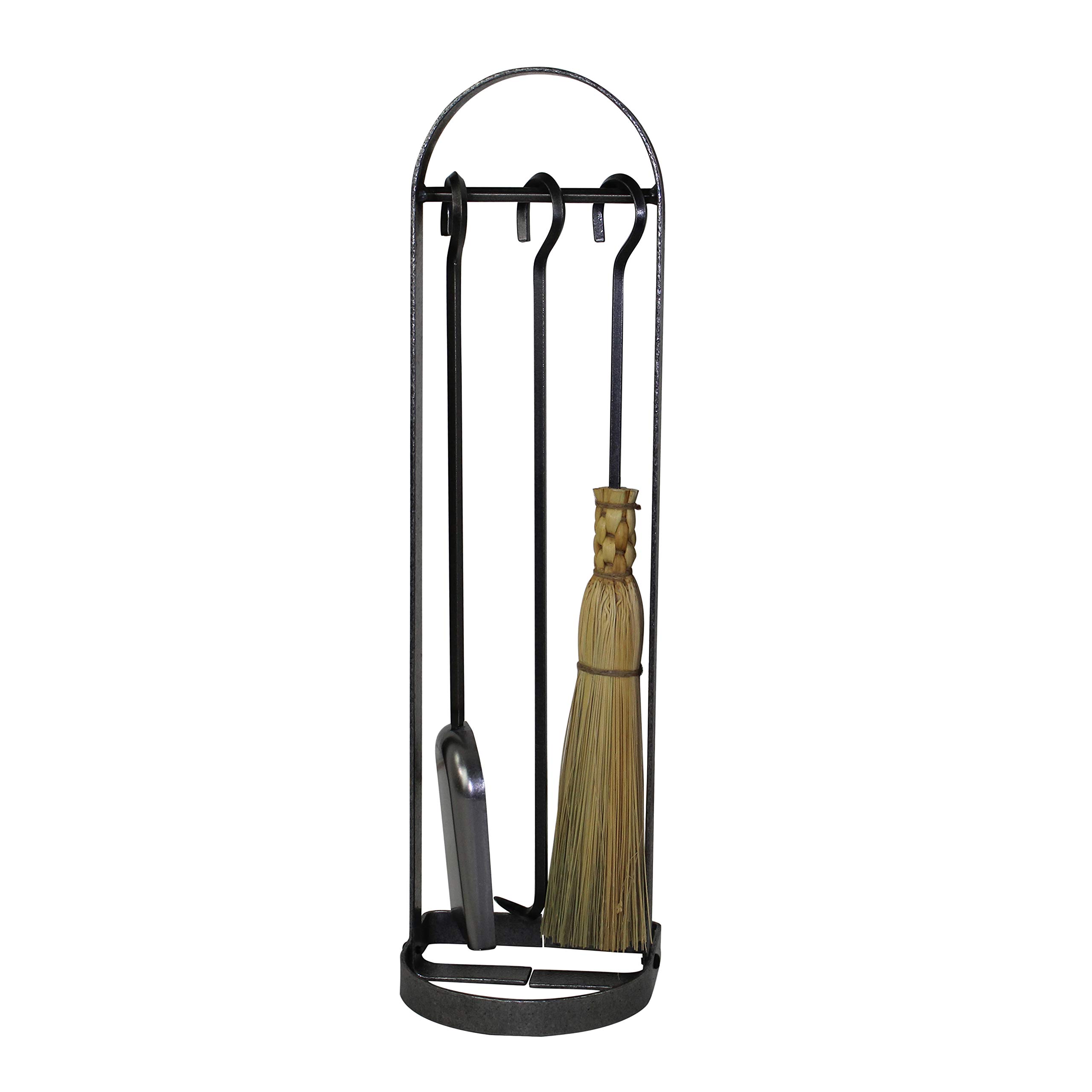 Handcrafted Arch Fireplace Tool Set - Hammered Steel Fireplace Accessories for Home & Hearth - Perfect for Fireplace Maintenance & Cozy Winter Nights