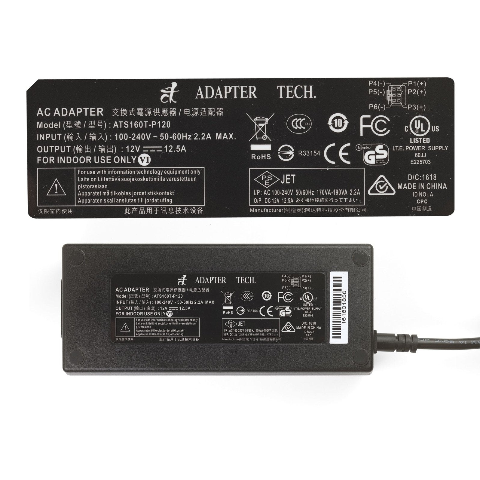 AKiTiO 150W 6 Pin Power Supply Adapter for Thunder3 Dock Pro, Thunder3 Quad & Node Duo - Replacement Power Cord for Mac Pro, iMac & Workstation Setup