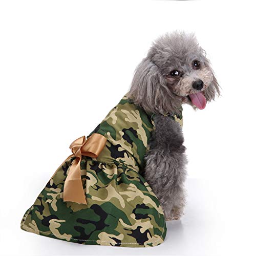Cute Polka Dot Pink Dog Dress with White Lace - Pet Wedding Tutu for Small Dogs (Shih Tzu, Chihuahua) XS Camouflage - Perfect for Weddings, Parties & Special Occasions