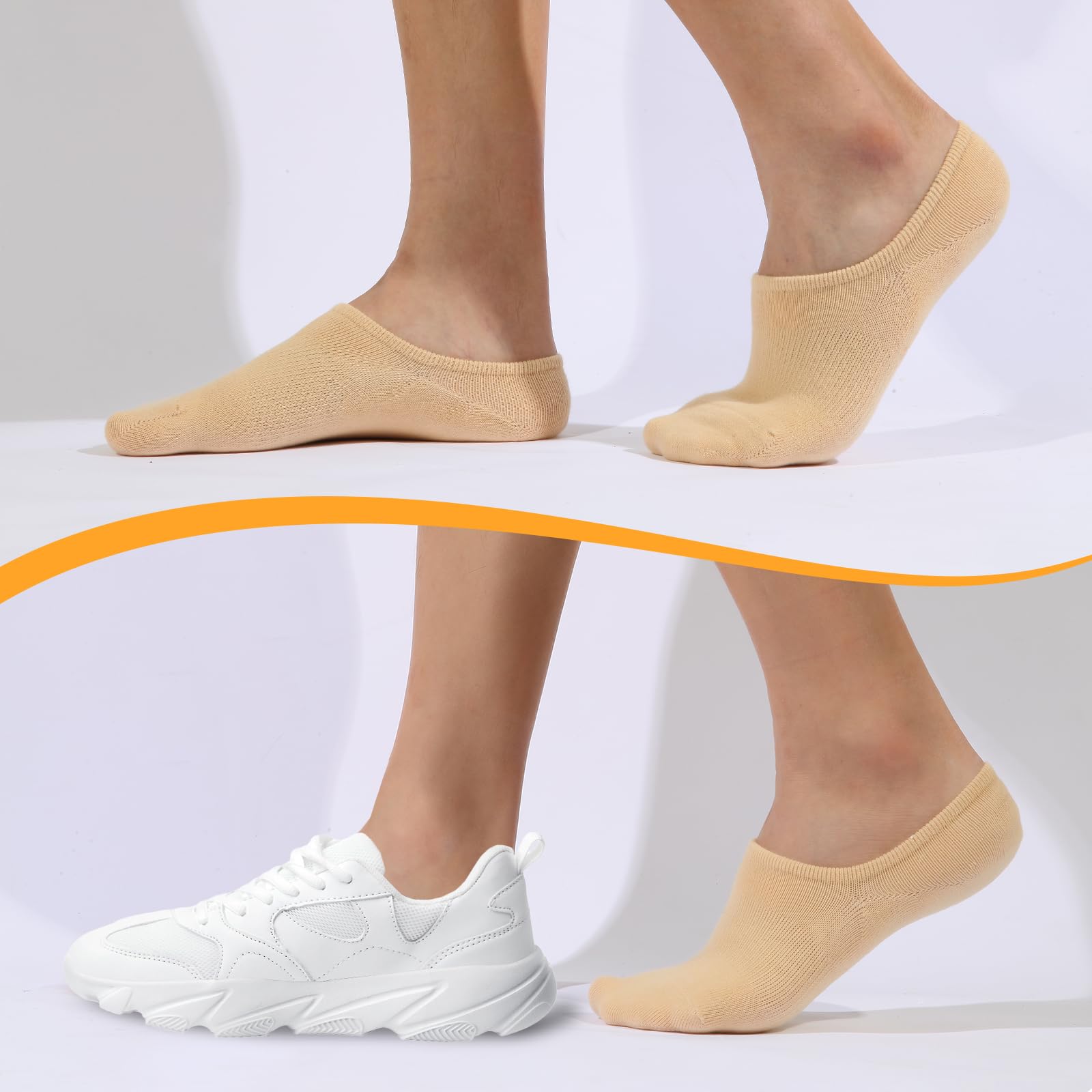 IDEGG No Show Socks for Women & Men - Low Cut Invisible Liner Socks with Anti-Slip Grip for Running, Athletic & Casual Wear - Perfect for Sneakers, Loafers and Boat Shoes