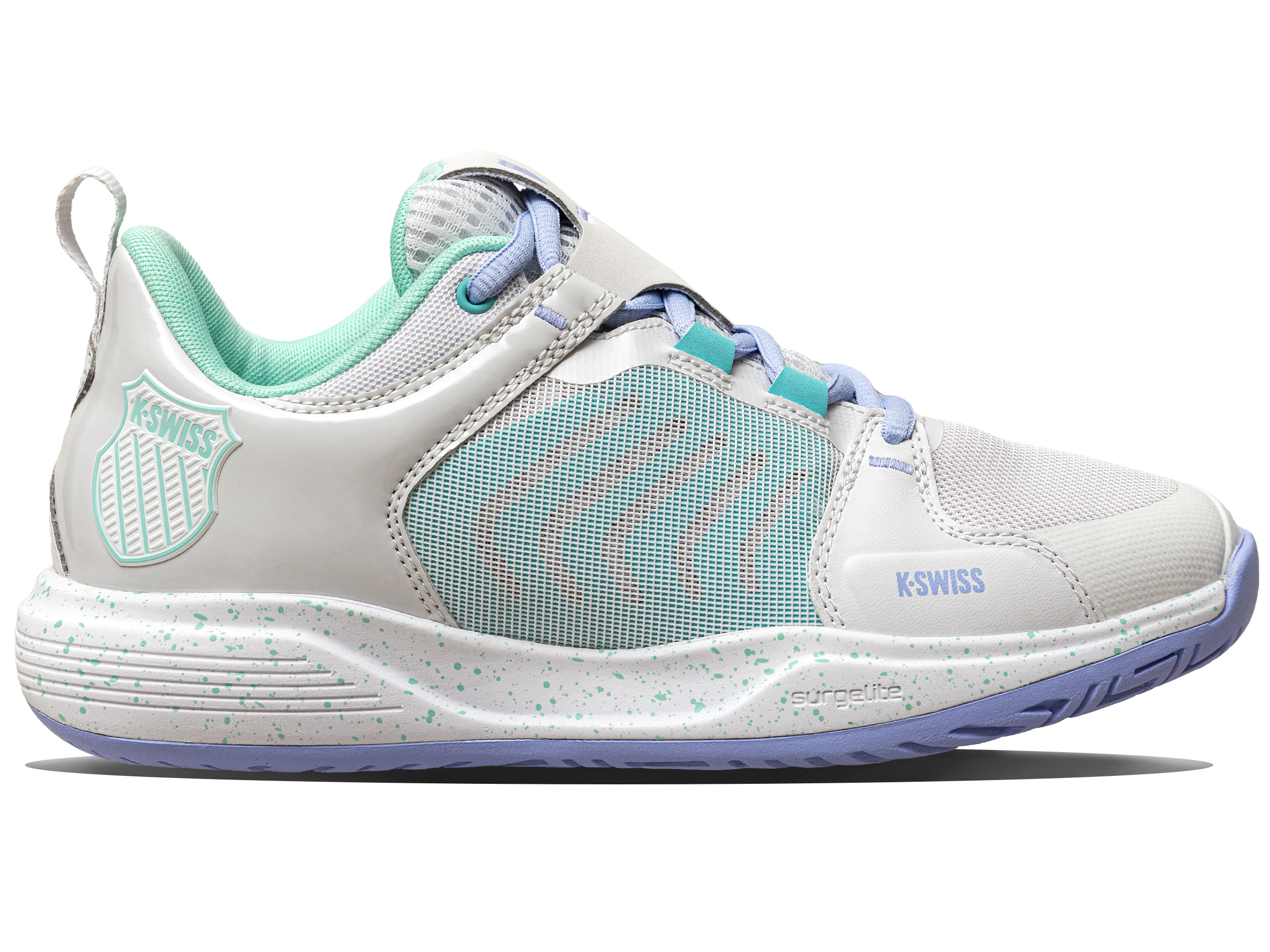ULTRASHOT TEAM Basketball Shoes - NIMBUS CLOUD/NEON PURPLE/NEON TEAL Colorway | High-Performance Court Sneakers for Men | Perfect for Indoor Games, Training & Streetwear Fashion