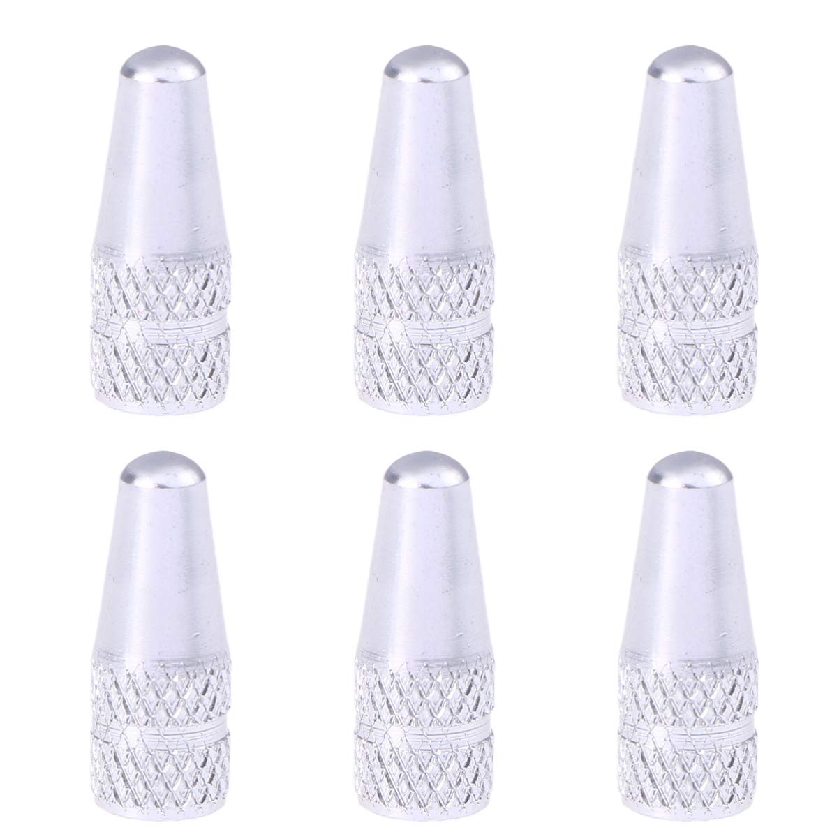 6 Pcs Aluminum Bicycle Tire Valve Caps - Durable Bike Tire Stem Caps for Road, Mountain & BMX Bikes - Perfect for Cycling, Commuting & Outdoor Adventures