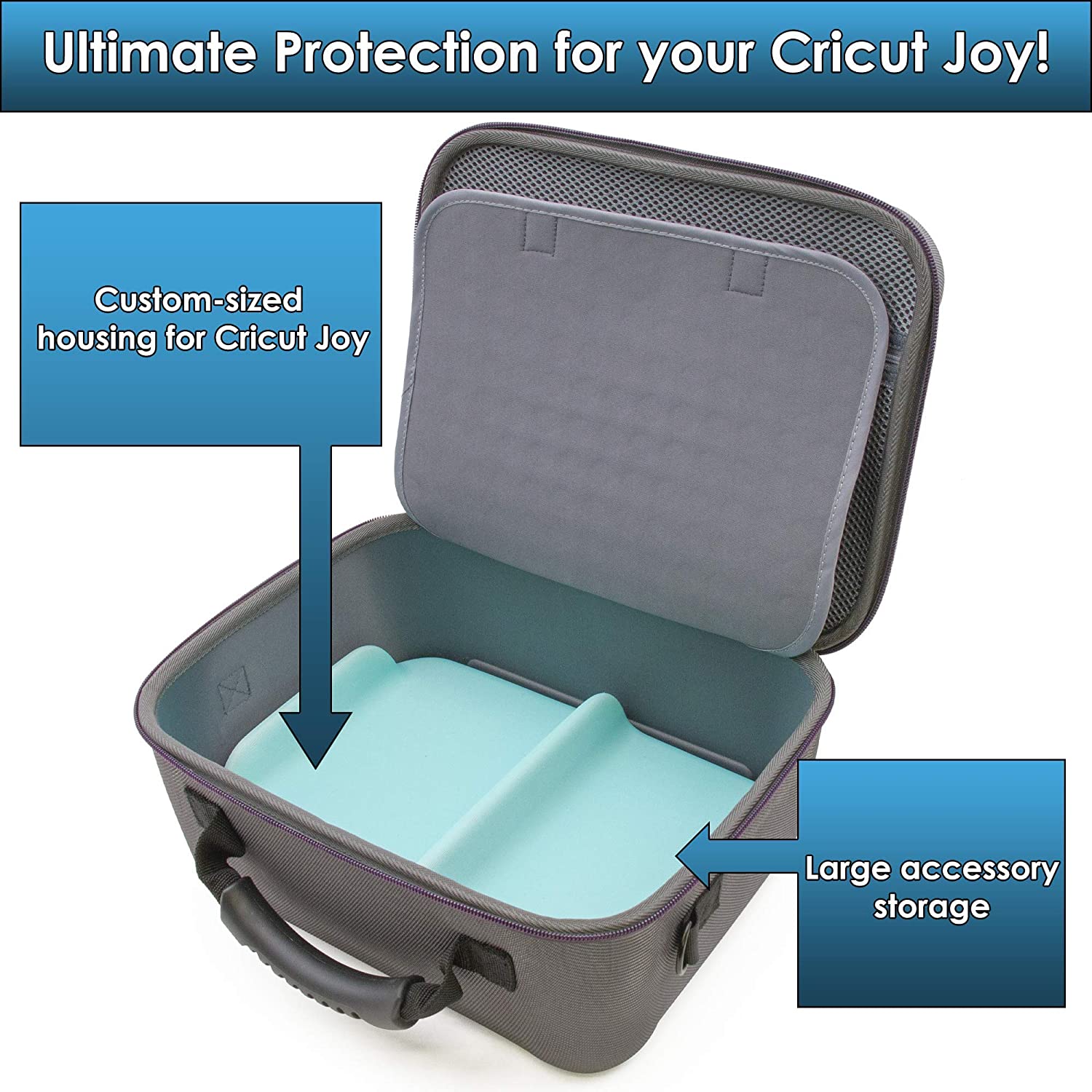 CASEMATIX Protective Travel Case for Cricut Joy Machine & Accessories - Custom Fit for Paper Cutter with Padded Divider - Perfect for Crafting, Scrapbooking & On-the-Go Projects