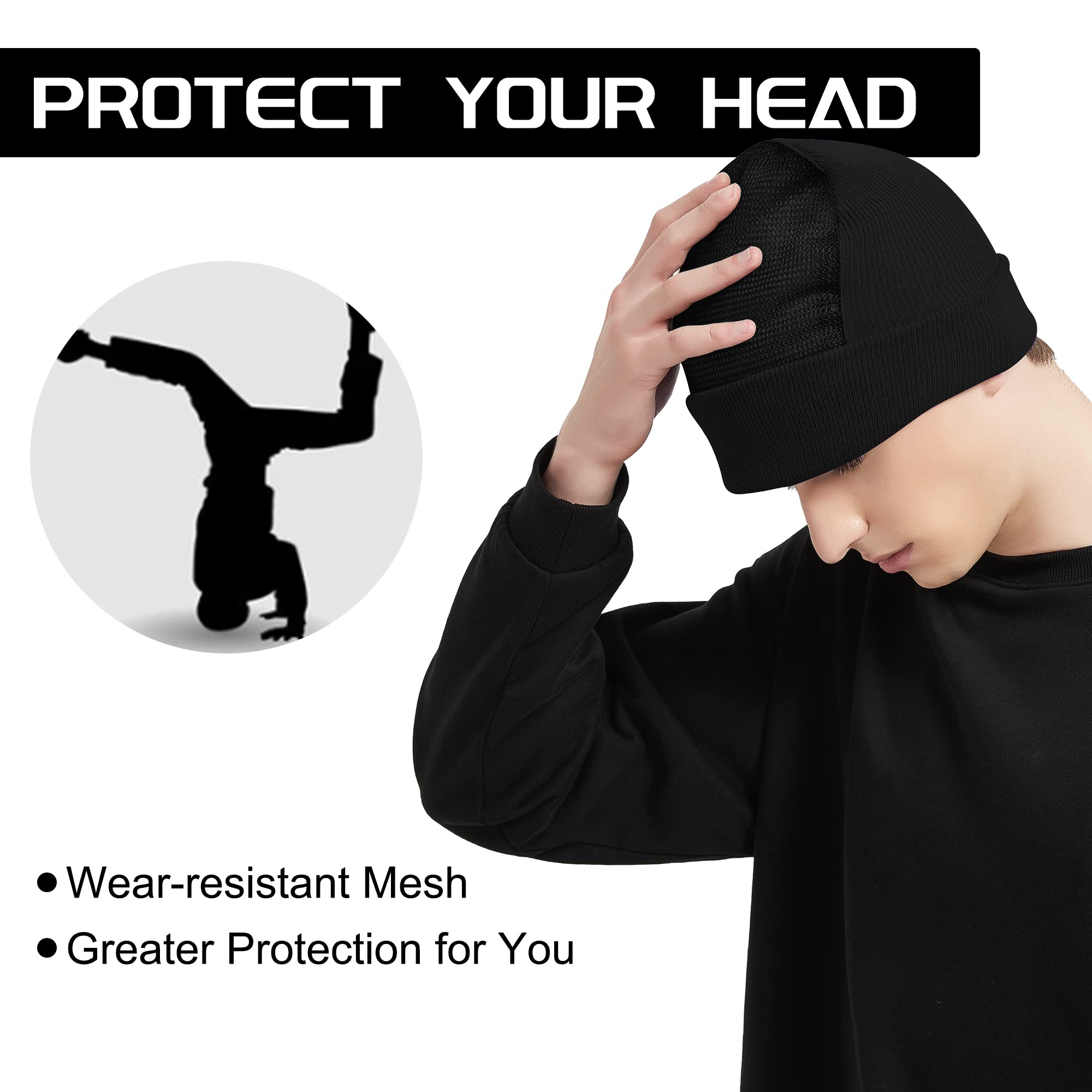 Professional B-Boy Cap - Padded Headspin Beanie for Breakdancing - Knitted Cotton Spin Hat for Dancers & Performers - Perfect for Street Dance, Hip Hop, and Urban Fashion