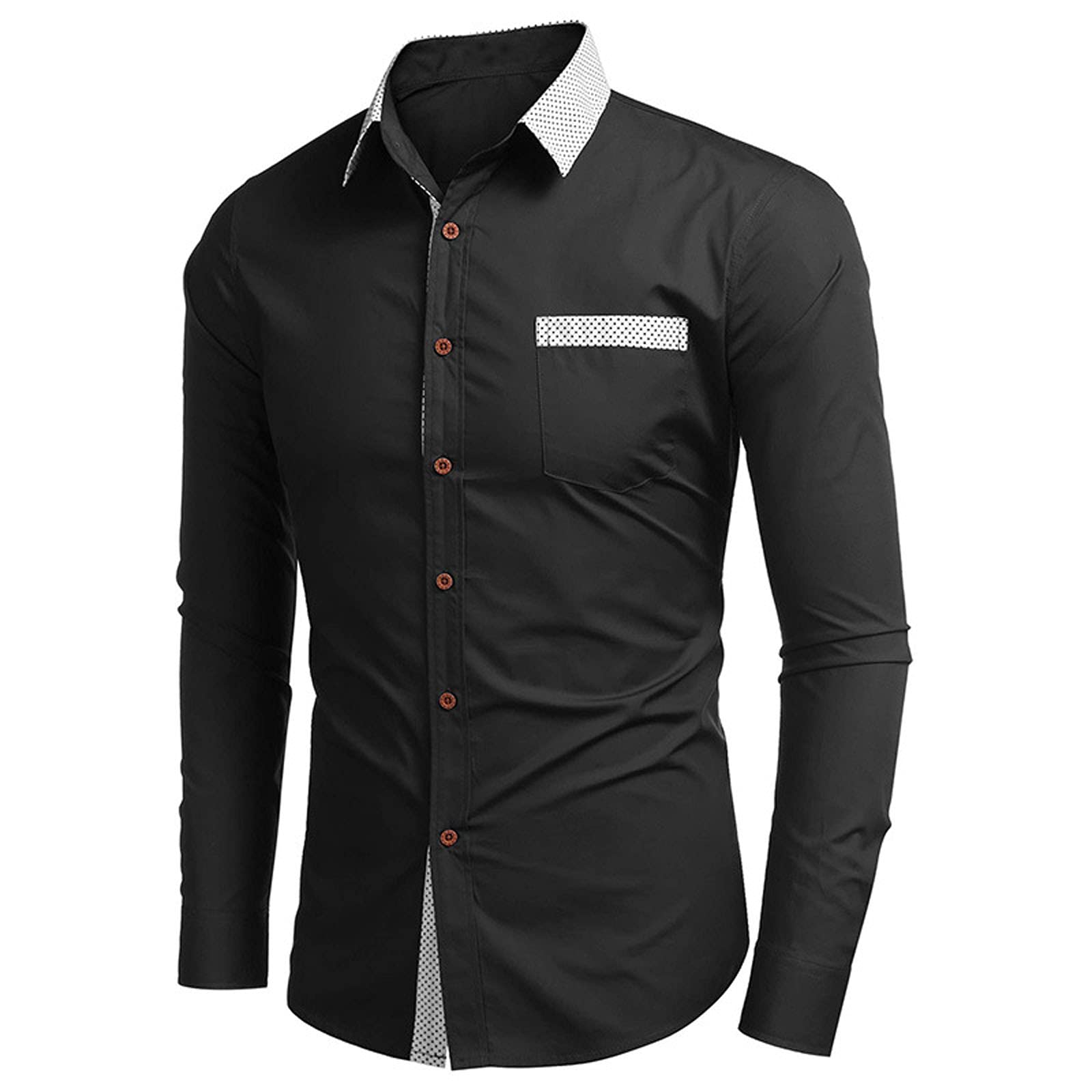 Men's Casual Business Dress Shirt | Button Down Long Sleeve Work Shirt | Regular Fit Lapel Collar | Perfect for Office, Meetings & Formal Events