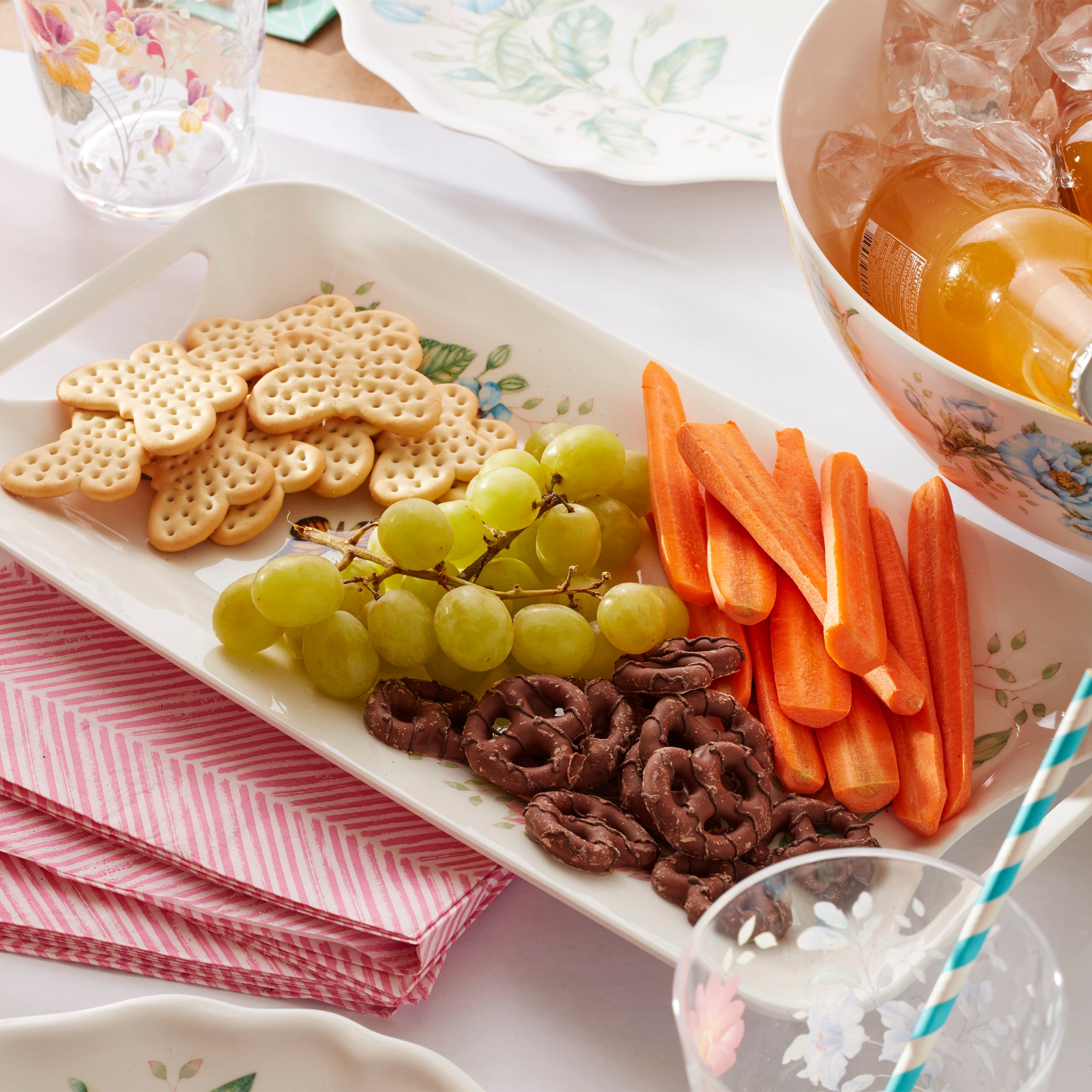Butterfly Meadow Melamine Appetizer Tray - Elegant Serving Platter for Parties, Picnics & Entertaining