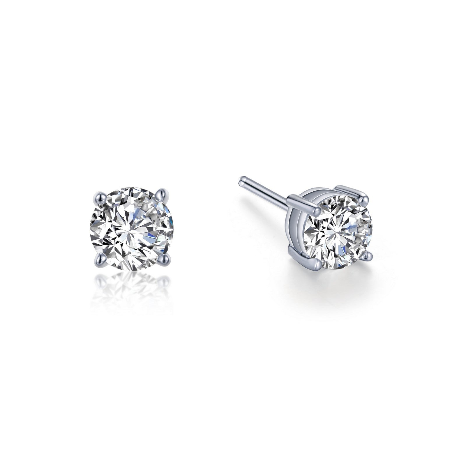 1.5 CTW 4 Prong Stud Earrings for Women - Diamond Simulated Cubic Zirconia CZ Stud Earrings - Hypoallergenic Sterling Silver Earrings for Everyday Wear & Special Occasions