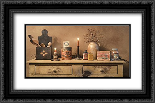Black Ornate Wood Frame with Double Matting