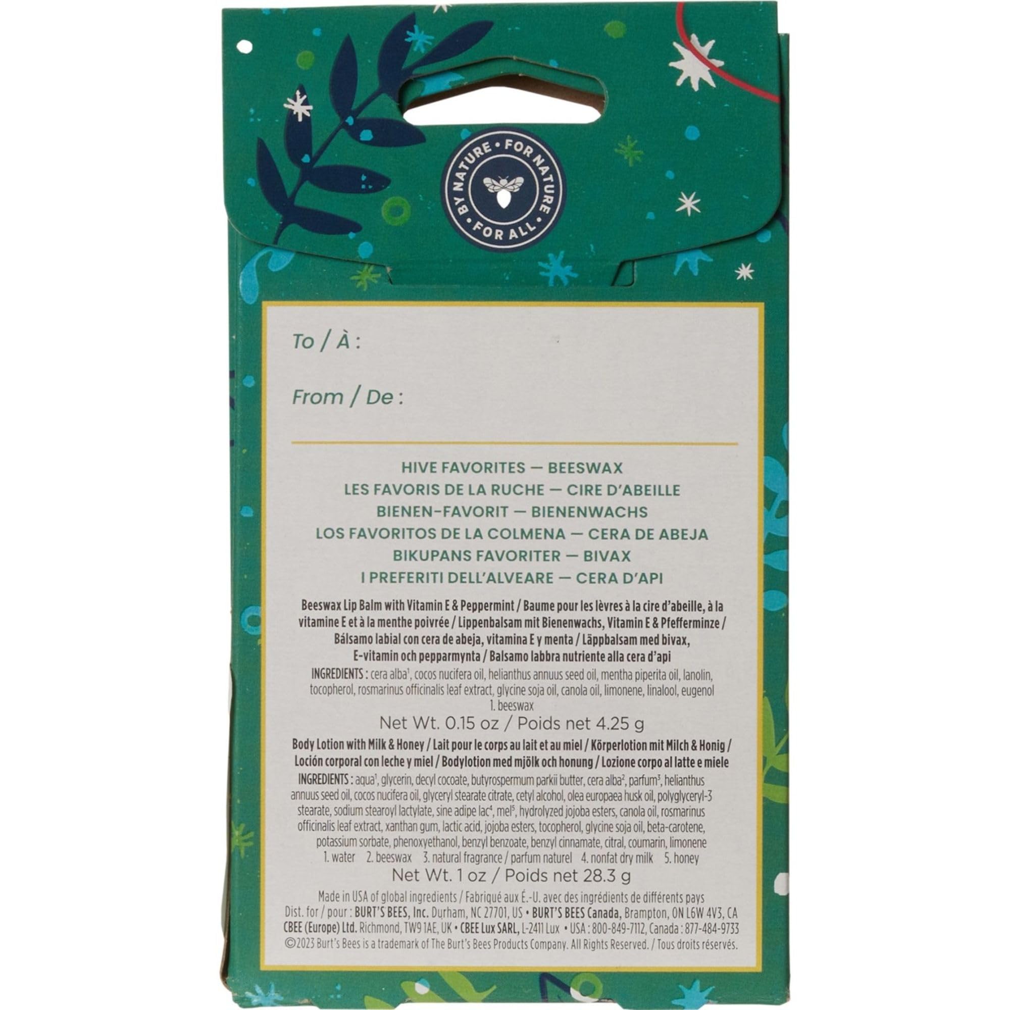 Natural Beeswax Lip Balm & Honey Milk Body Lotion Gift Set - Organic, Cruelty-Free Skincare Duo for Dry Lips & Sensitive Skin - Perfect for Daily Hydration, Travel & Gifting