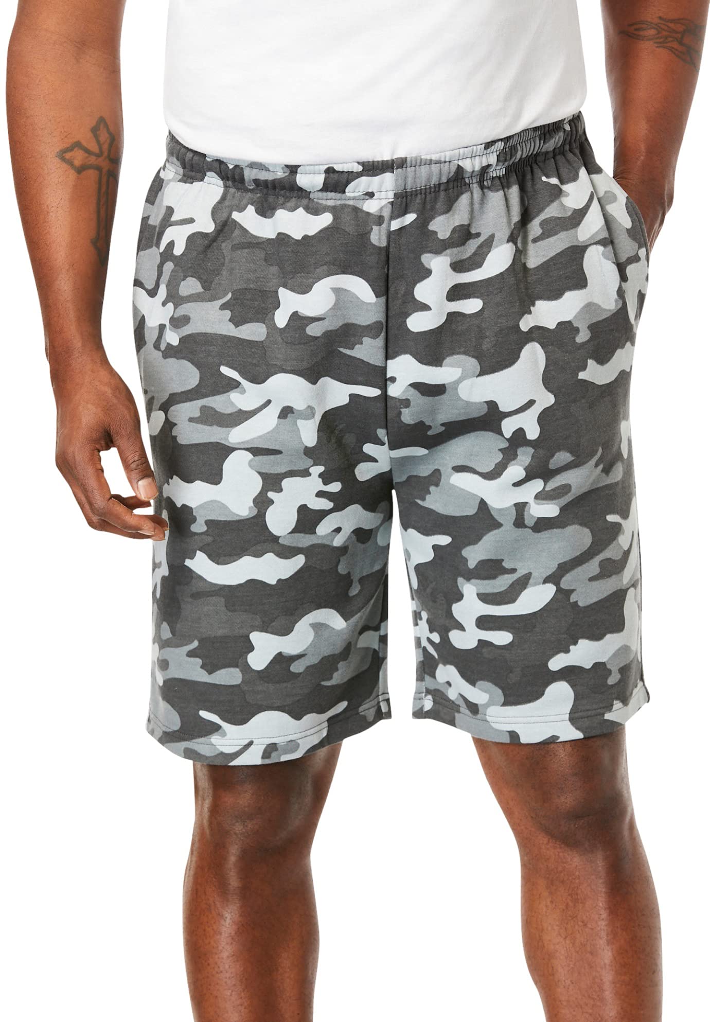 KingSize Men's Big & Tall Comfort Fleece Shorts - Soft Lounge Shorts for Relaxing at Home, Sleepwear & Casual Wear - Plus Size Fleece Shorts for Tall Men (Black, XXL)