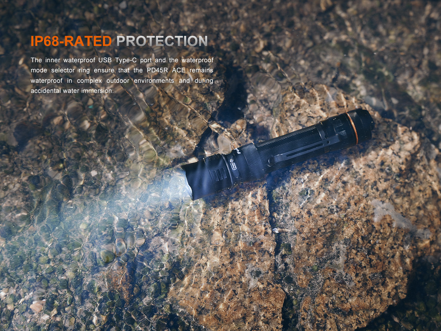 Fenix PD45R ACE Multi Mode Tactical Flashlight - 2000 Lumens, Rechargeable, IP68 Waterproof - Perfect for Camping, Hiking, Emergency & Outdoor Adventures