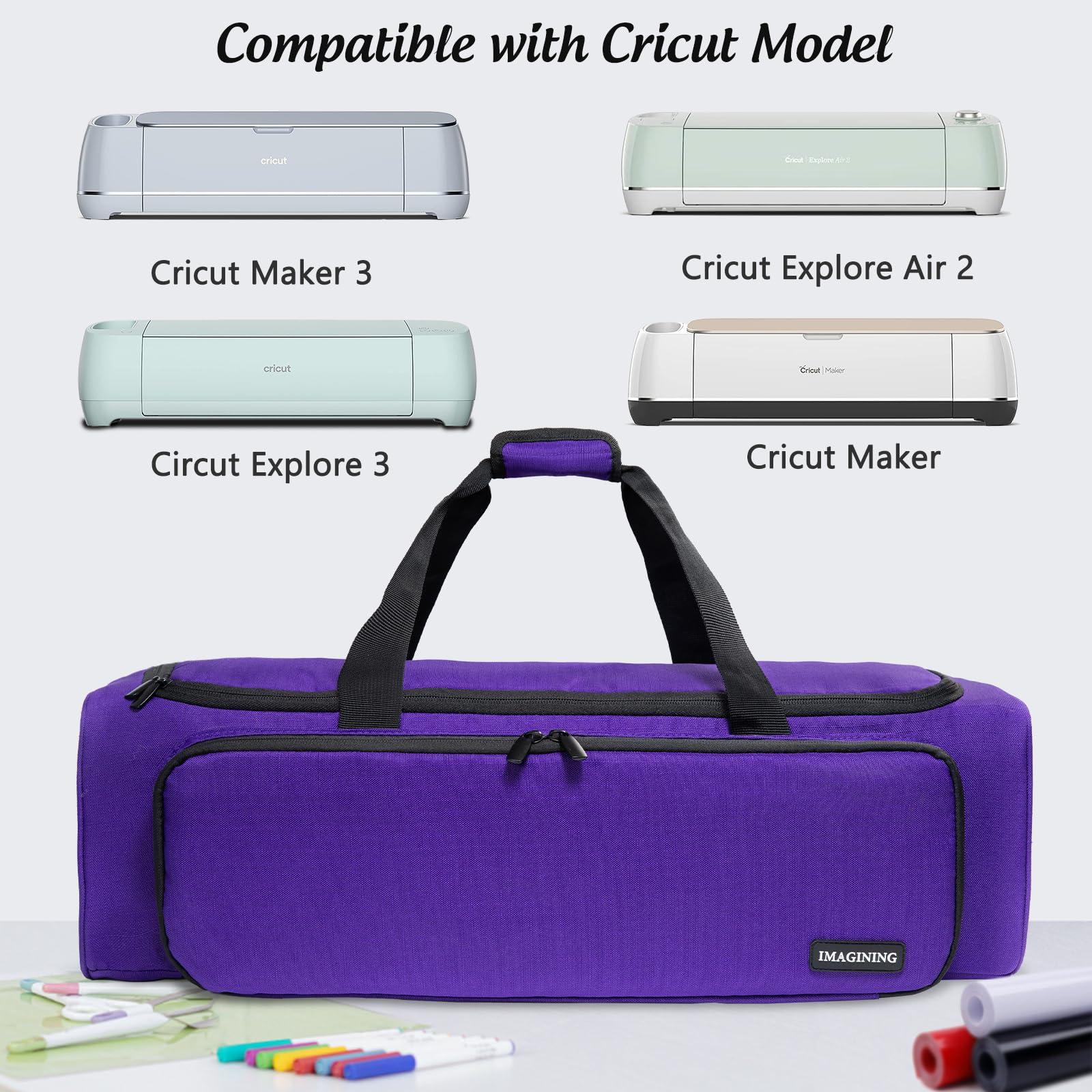 Premium Carrying Case Bag for Cricut Maker, Maker 3, Explore Air 2 & Explore 3 - Spacious Storage Organizer for Cricut Machines & Accessories - Perfect for Crafting, Travel & Home Organization