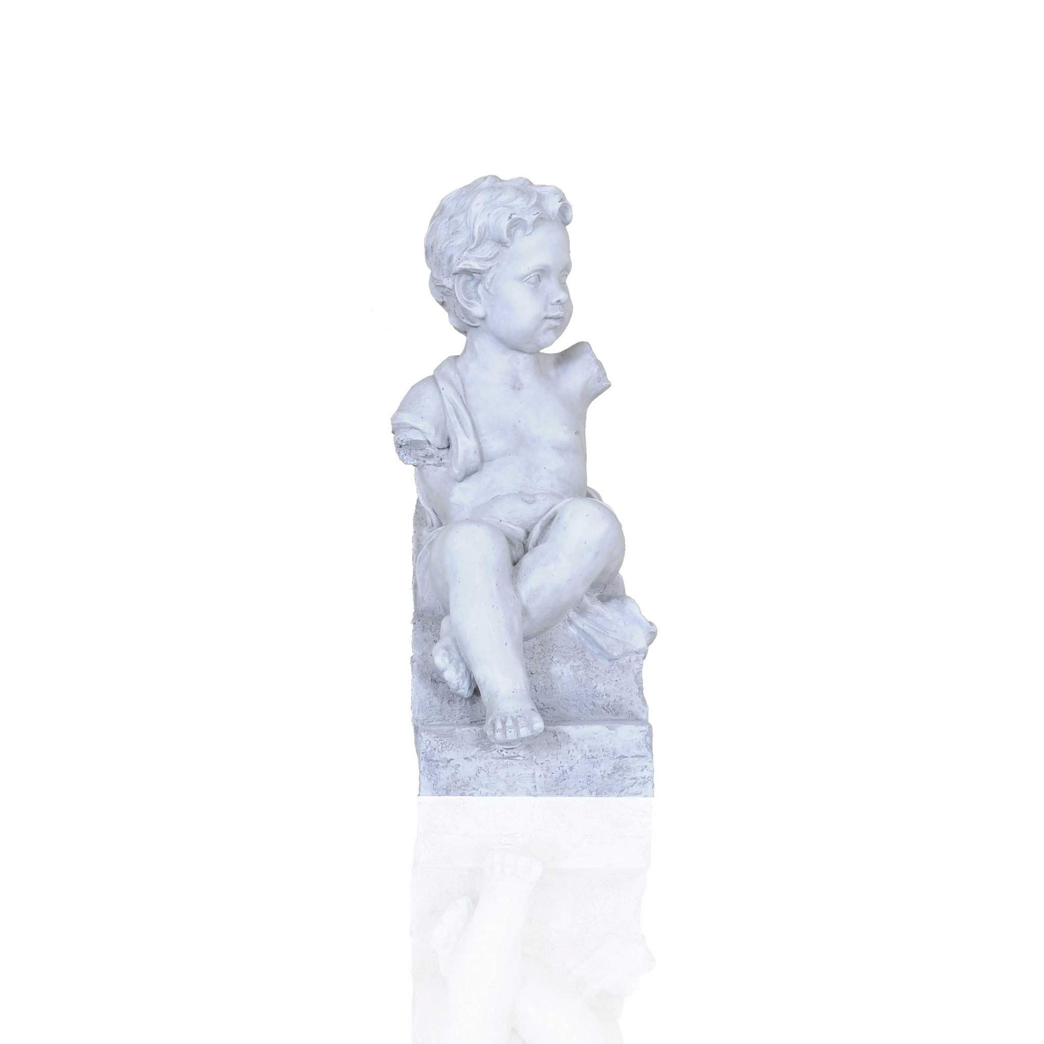 HomeRoots Decor 8x16x21 Inch Boy Sitting Statue - Handcrafted Garden Sculpture for Outdoor Patio, Yard & Lawn Decor - Perfect Gift for Kids & Home Decoration